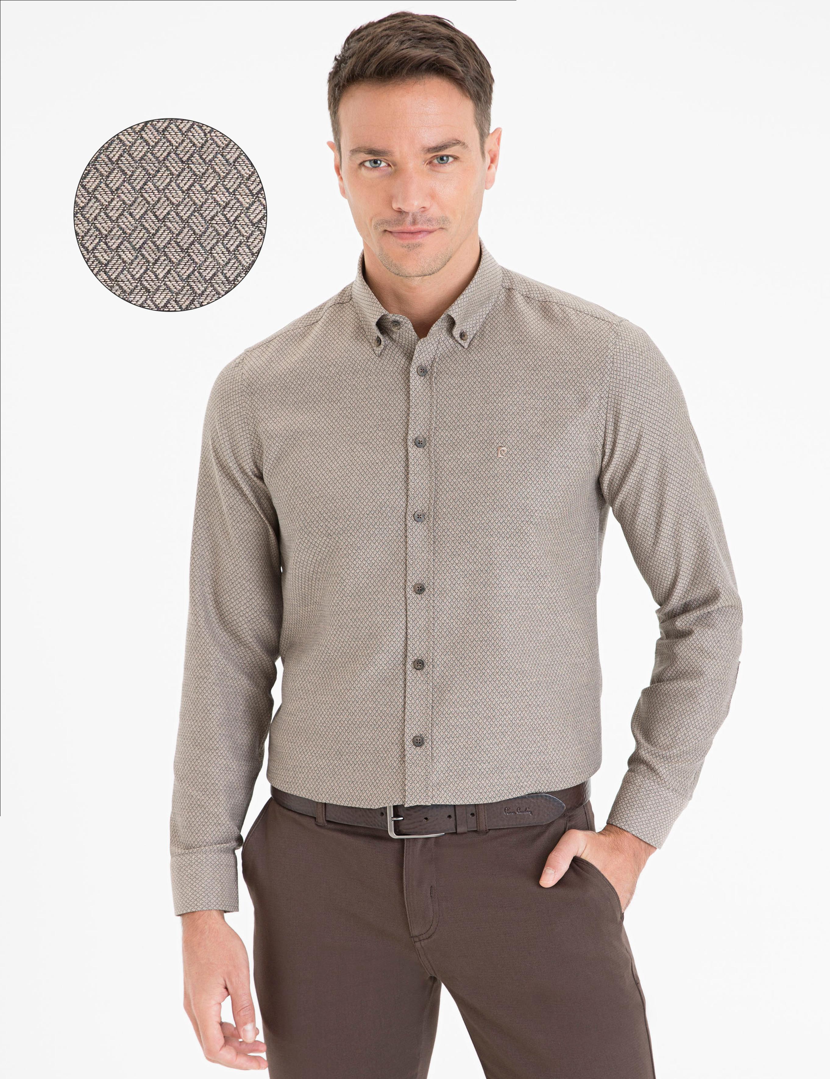Açık Kahverengi Slim Fit Gömlek