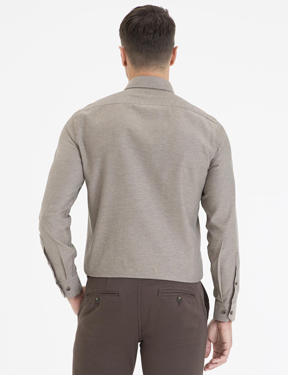 Açık Kahverengi Slim Fit Gömlek - 50233543041