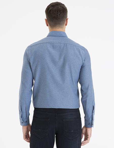 Lacivert Slim Fit Uzun Kollu Gömlek - 50233543051