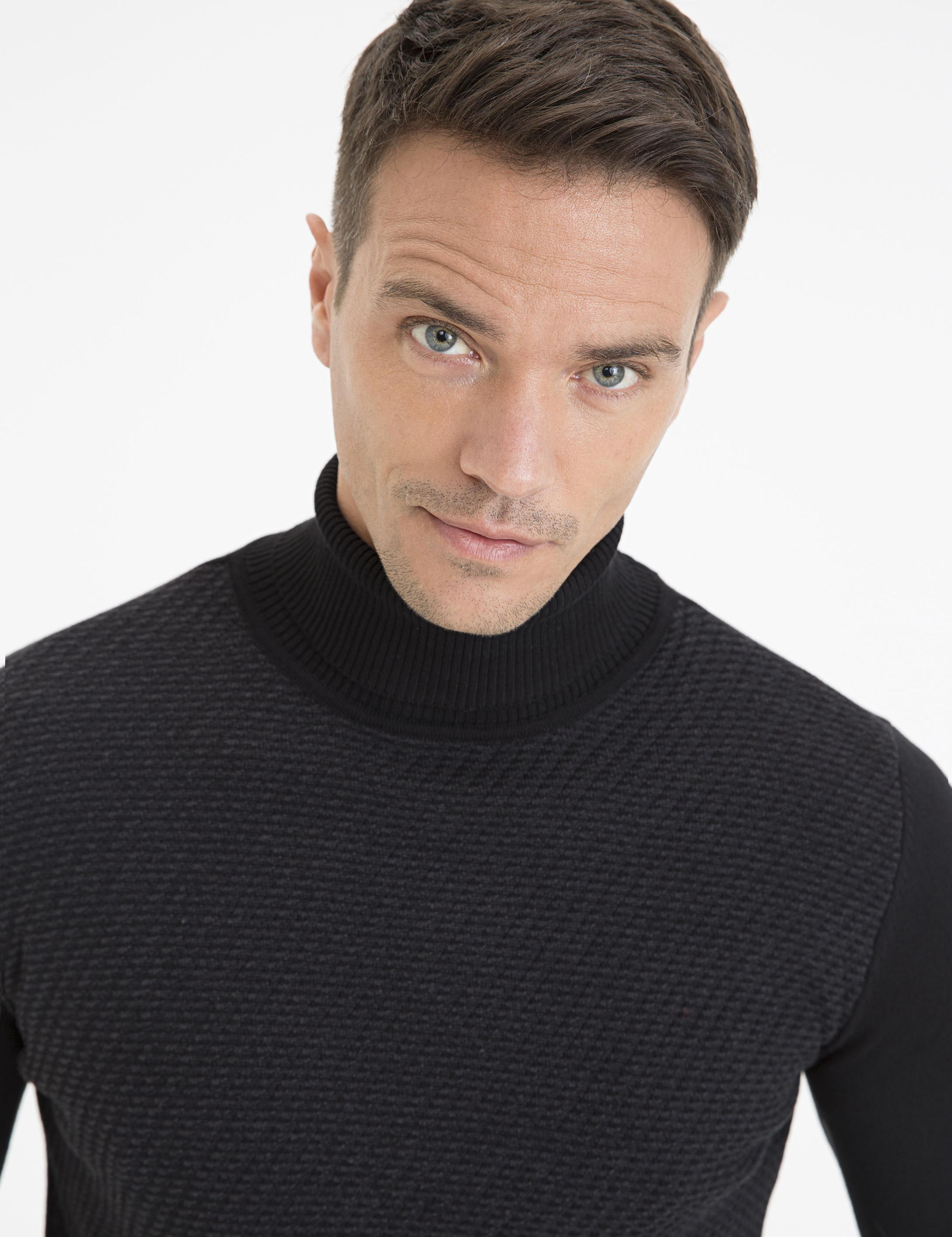 Siyah Slim Fit Triko Kazak