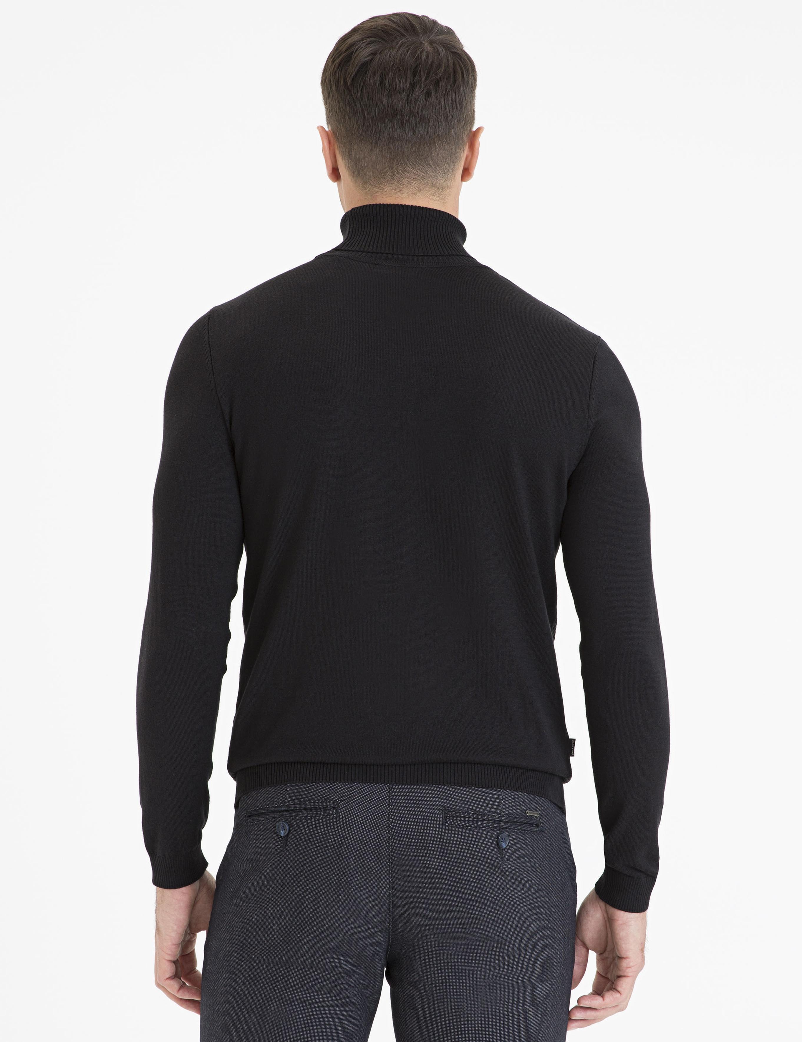 Siyah Slim Fit Triko Kazak