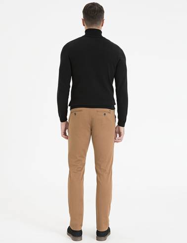 Bronz Slim Fit Kanvas Pantolon