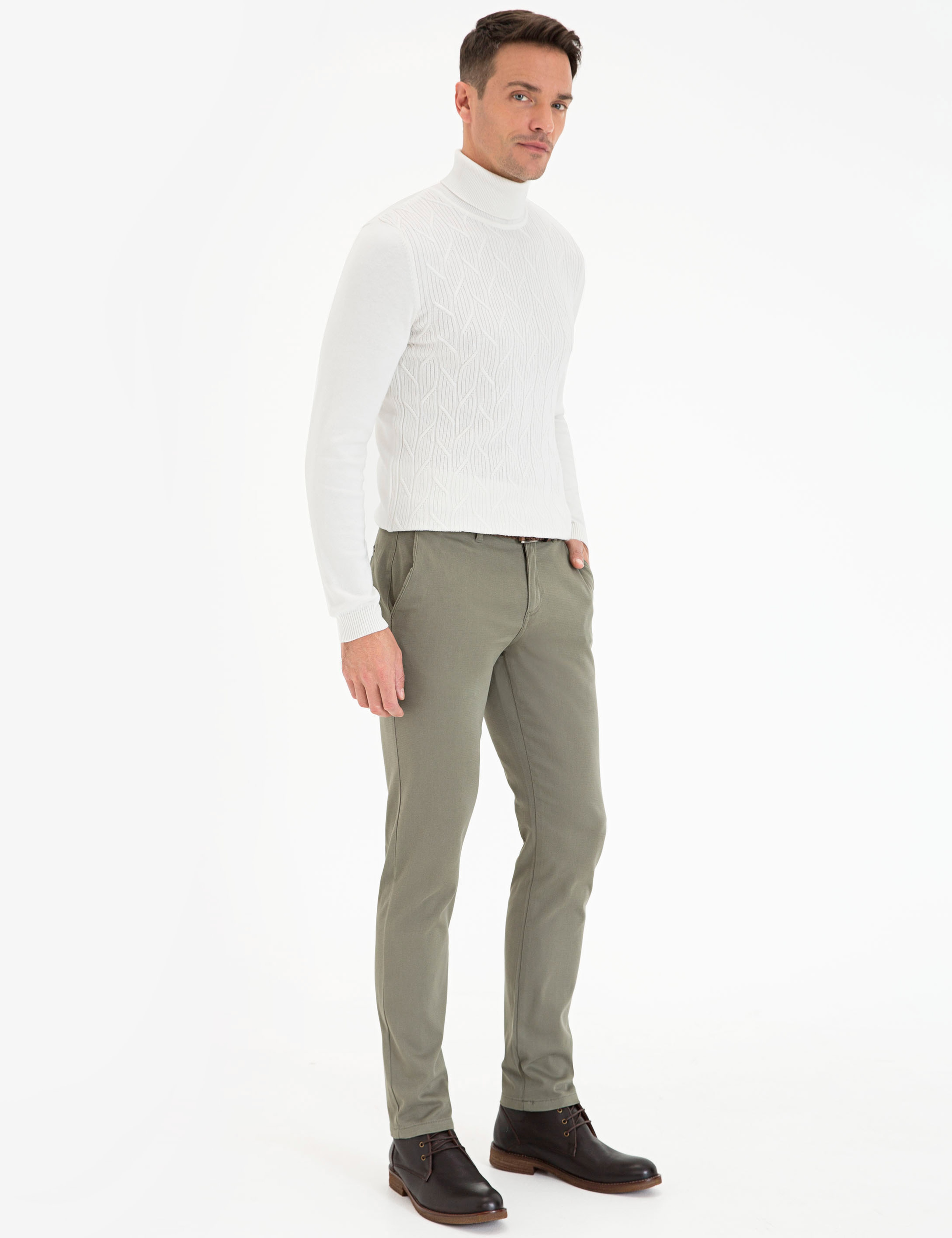 Yeşil Slim Fit Chino Pantolon - Image 2