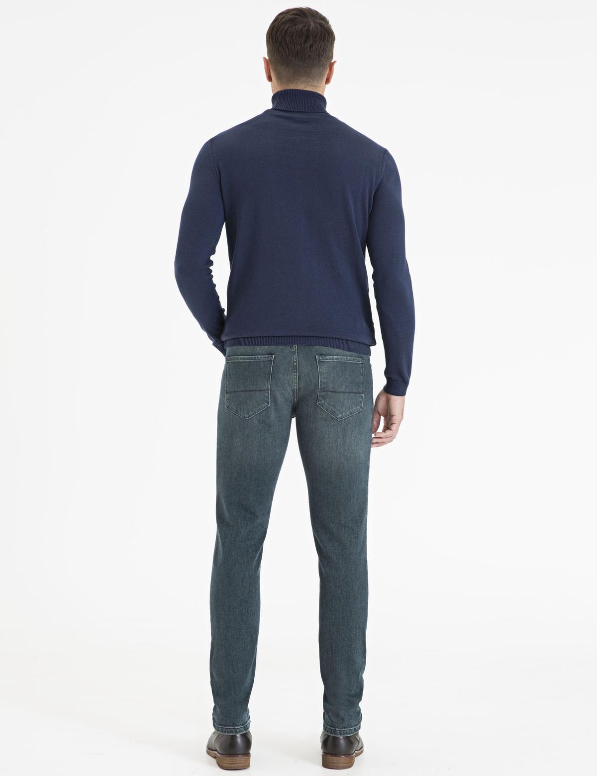 Koyu Mavi Slim Fit Denim Pantolon - 50227666051