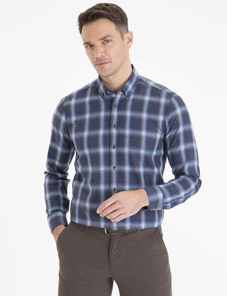 Lacivert Slim Fit Uzun Kollu Gömlek - 50230261010