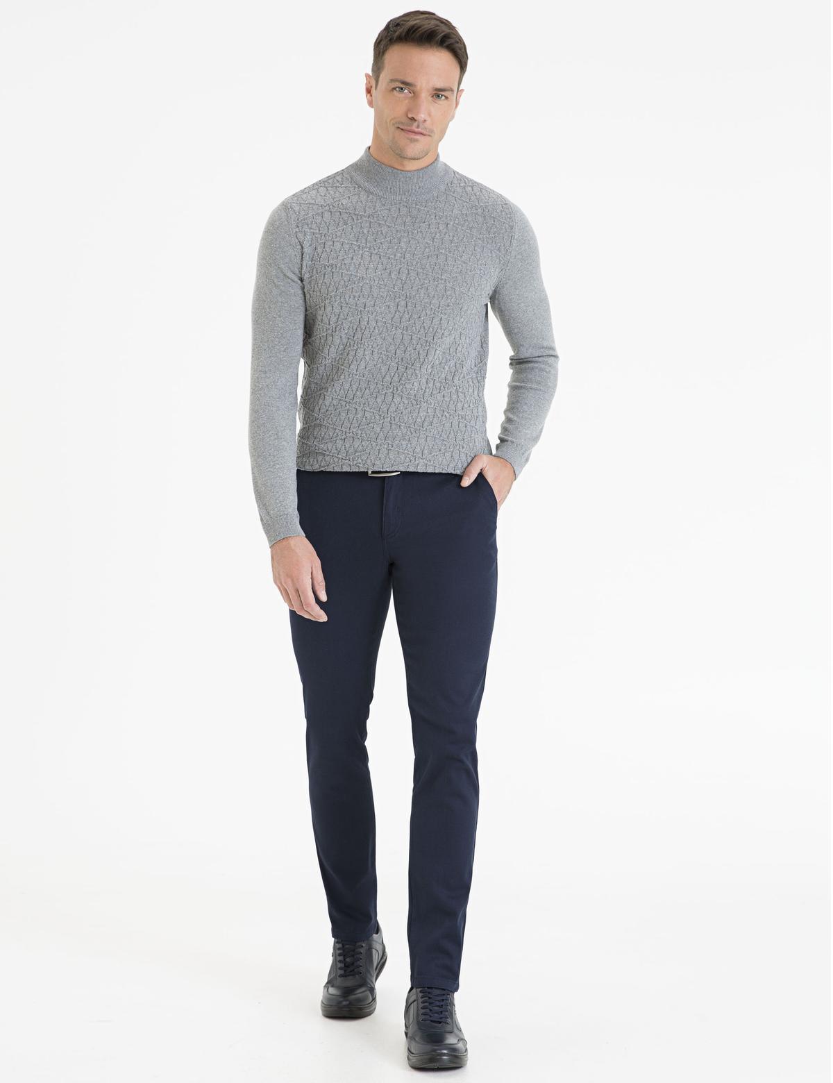 Lacivert Slim Fit Chino Pantolon