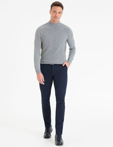 Lacivert Slim Fit Chino Pantolon - 50234043152