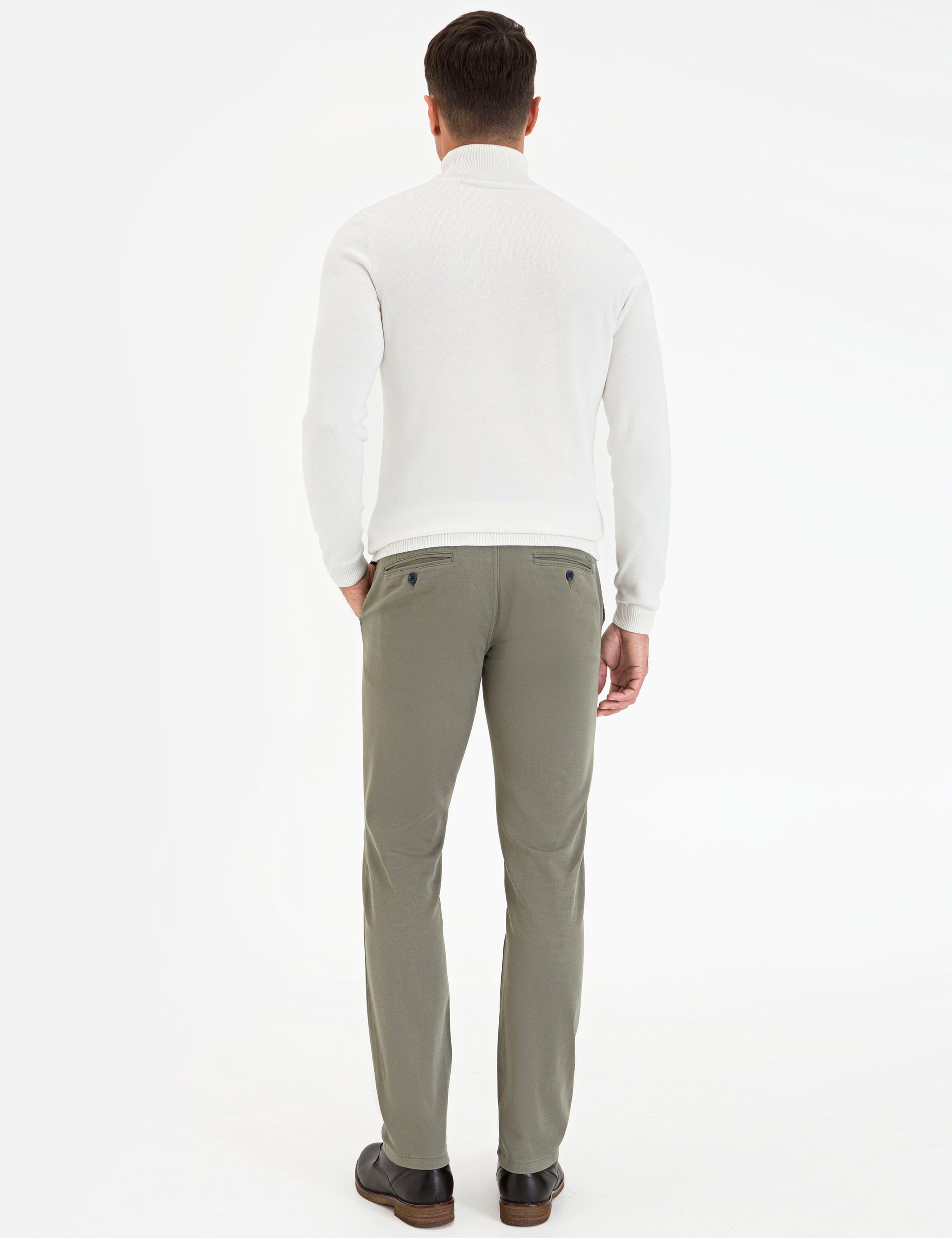 Yeşil Slim Fit Chino Pantolon - Image 3