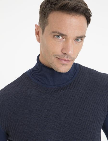 Lacivert Slim Fit Triko Kazak - 50233739003