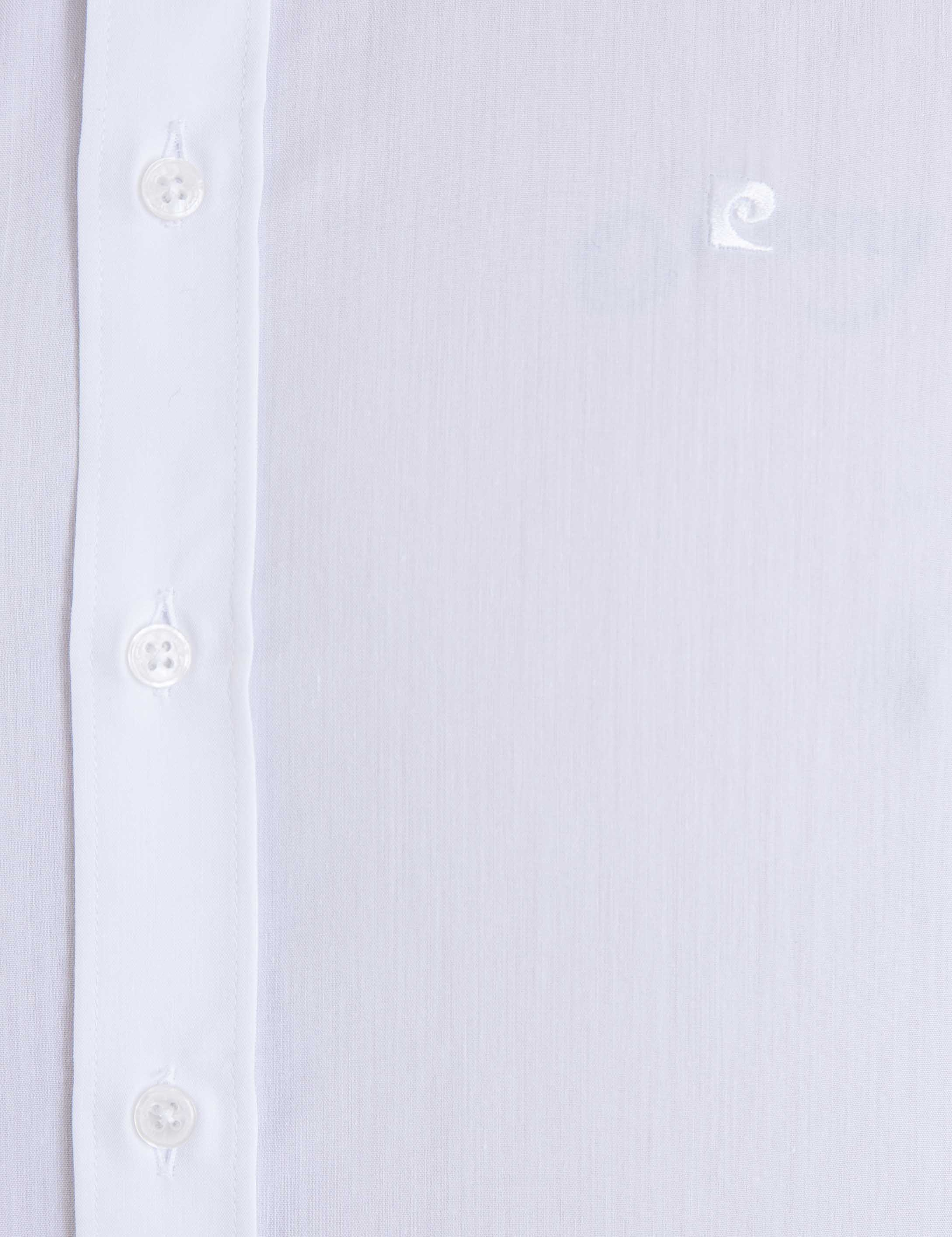 Beyaz Slim Fit Basic Gömlek - Image 5