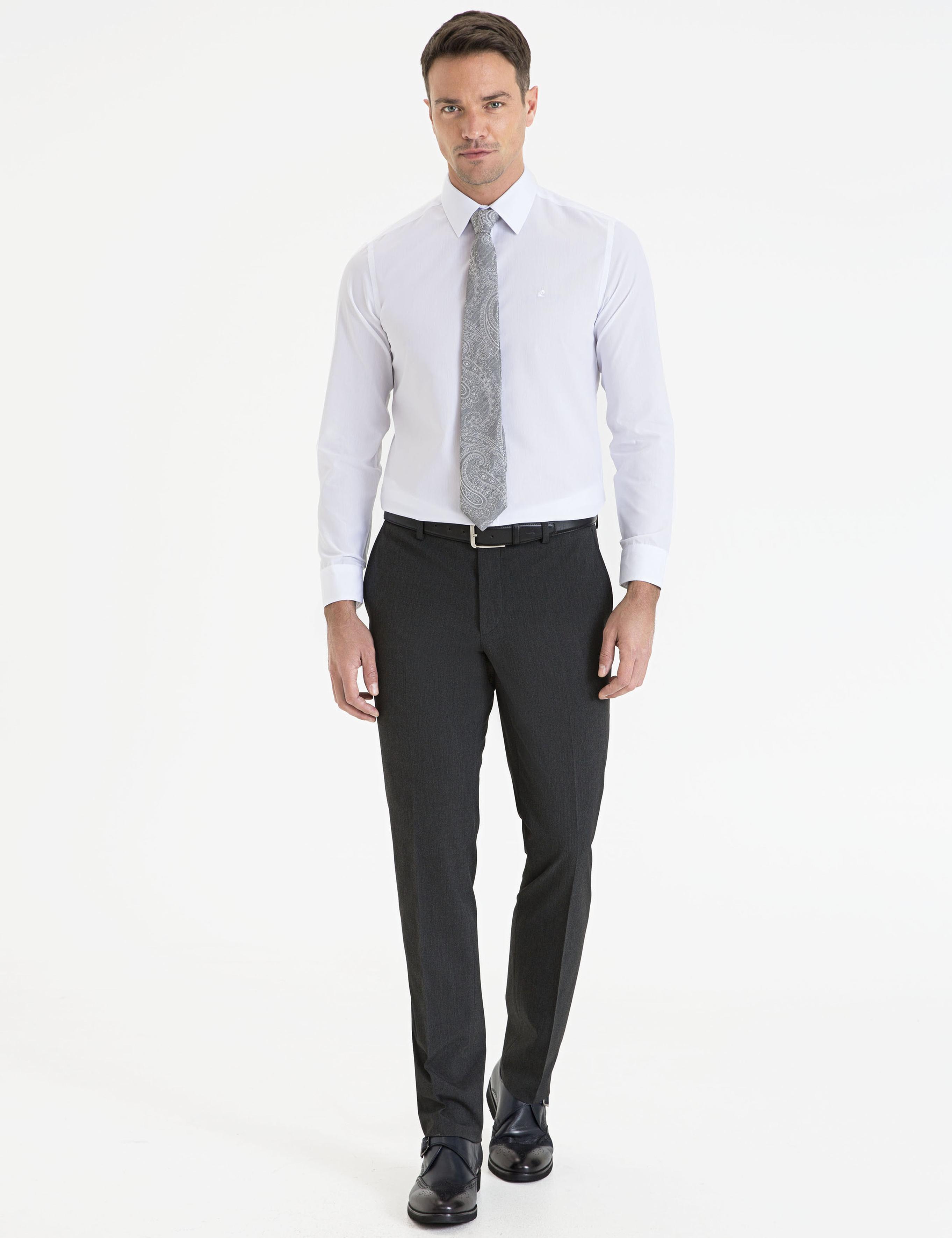 Beyaz Slim Fit Basic Gömlek