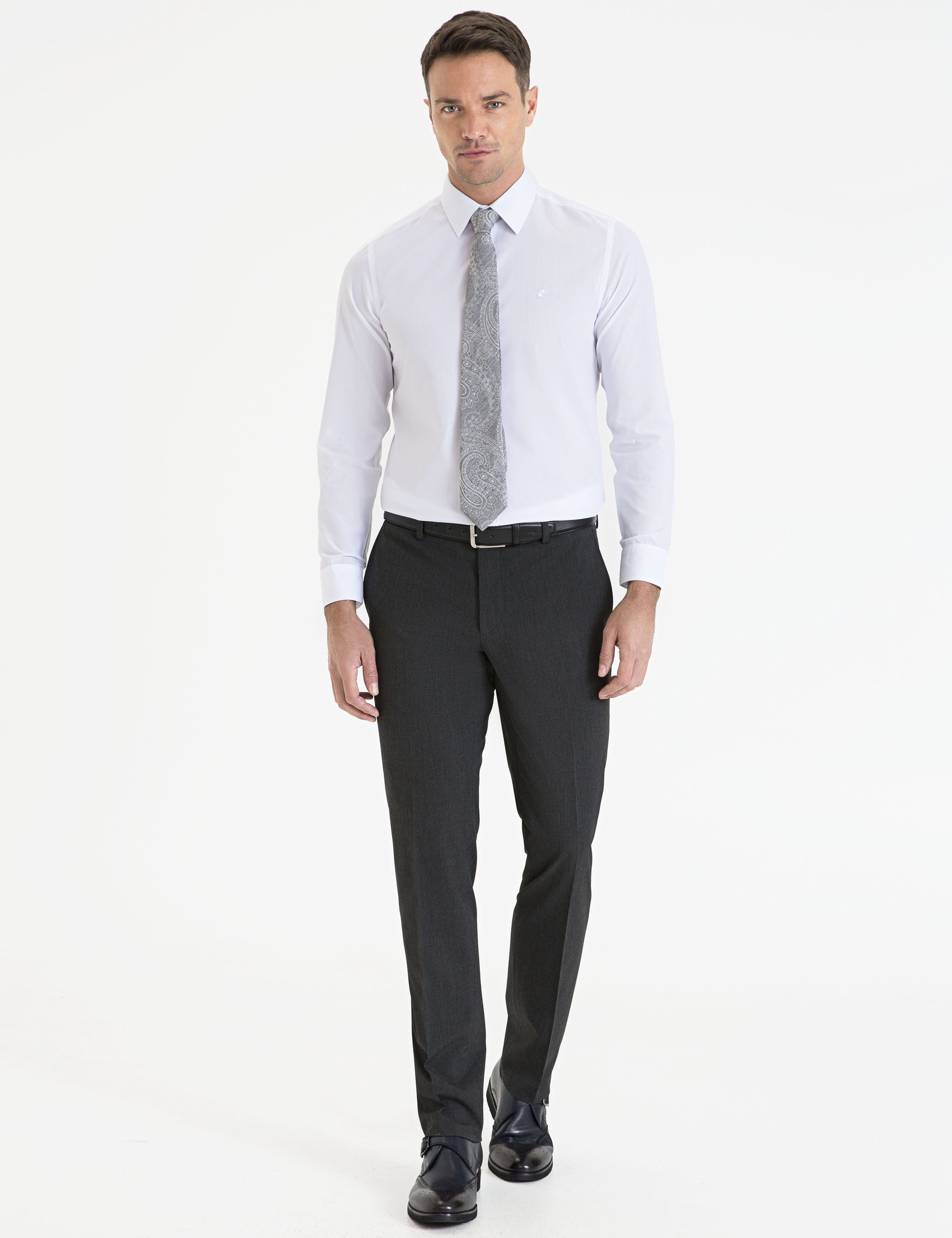 Beyaz Slim Fit Basic Gömlek - Image 4