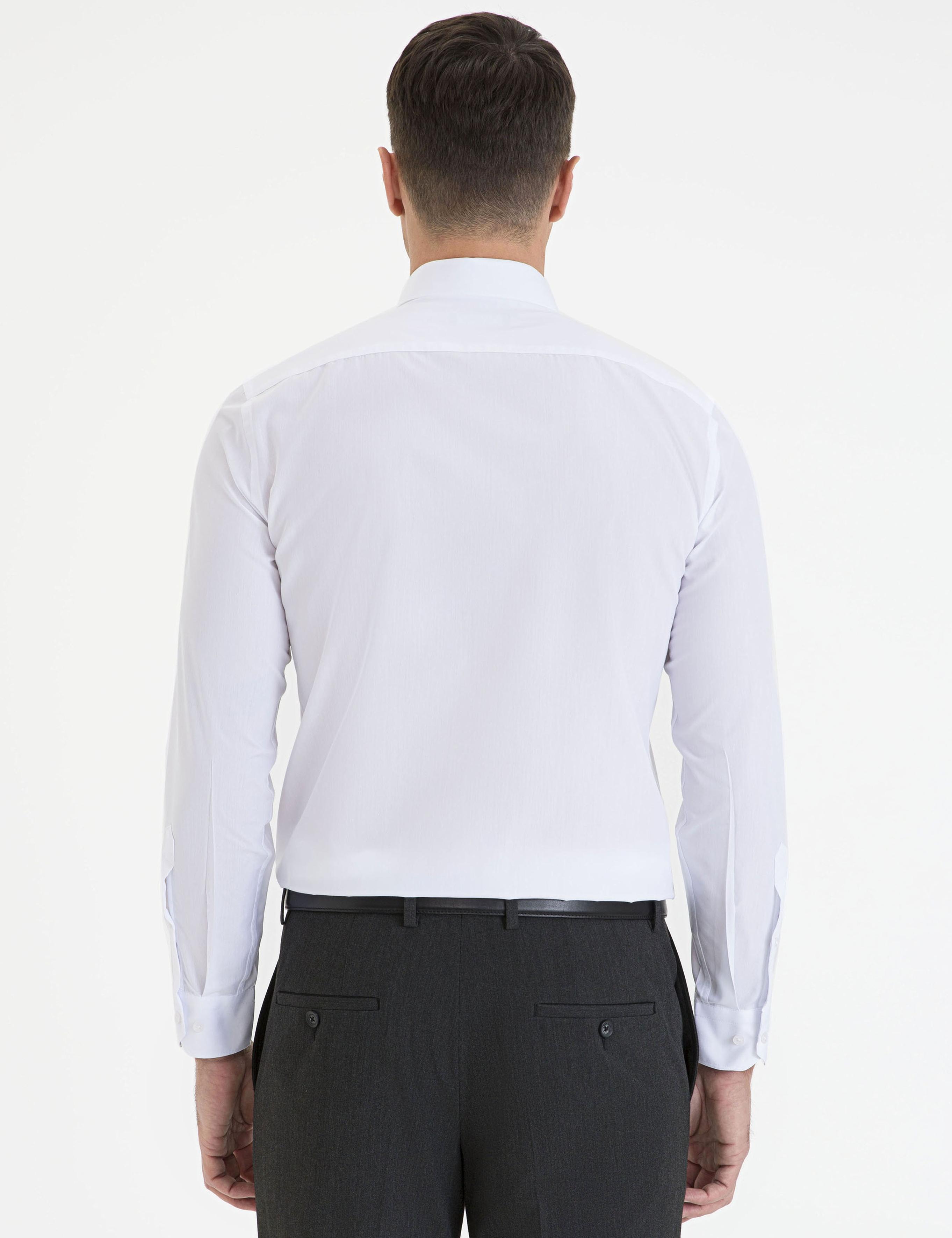 Beyaz Slim Fit Basic Gömlek