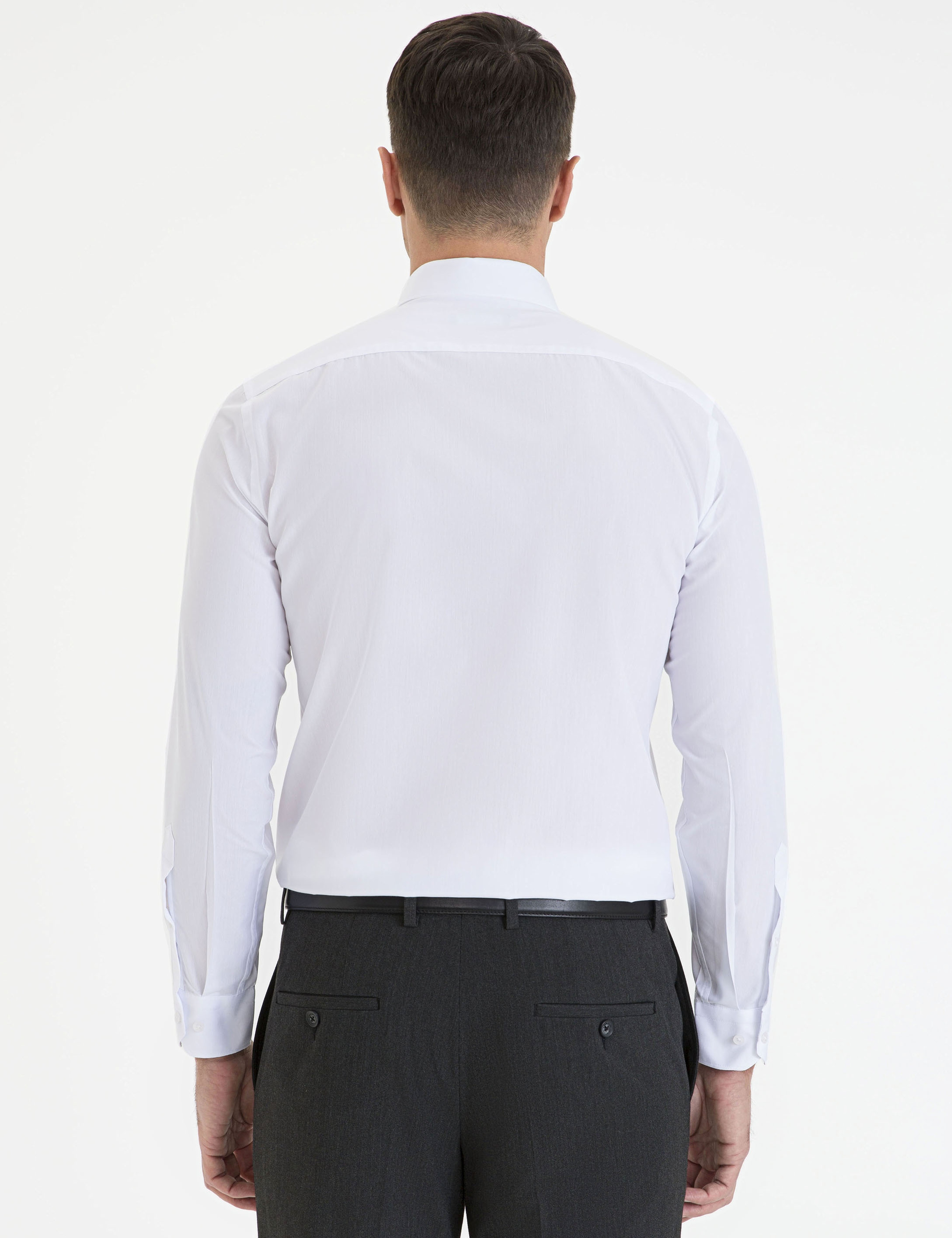 Beyaz Slim Fit Basic Gömlek