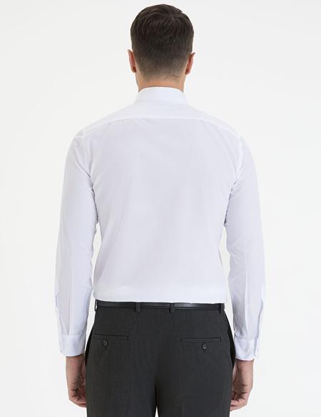 Beyaz Slim Fit Basic Gömlek - 50233539016