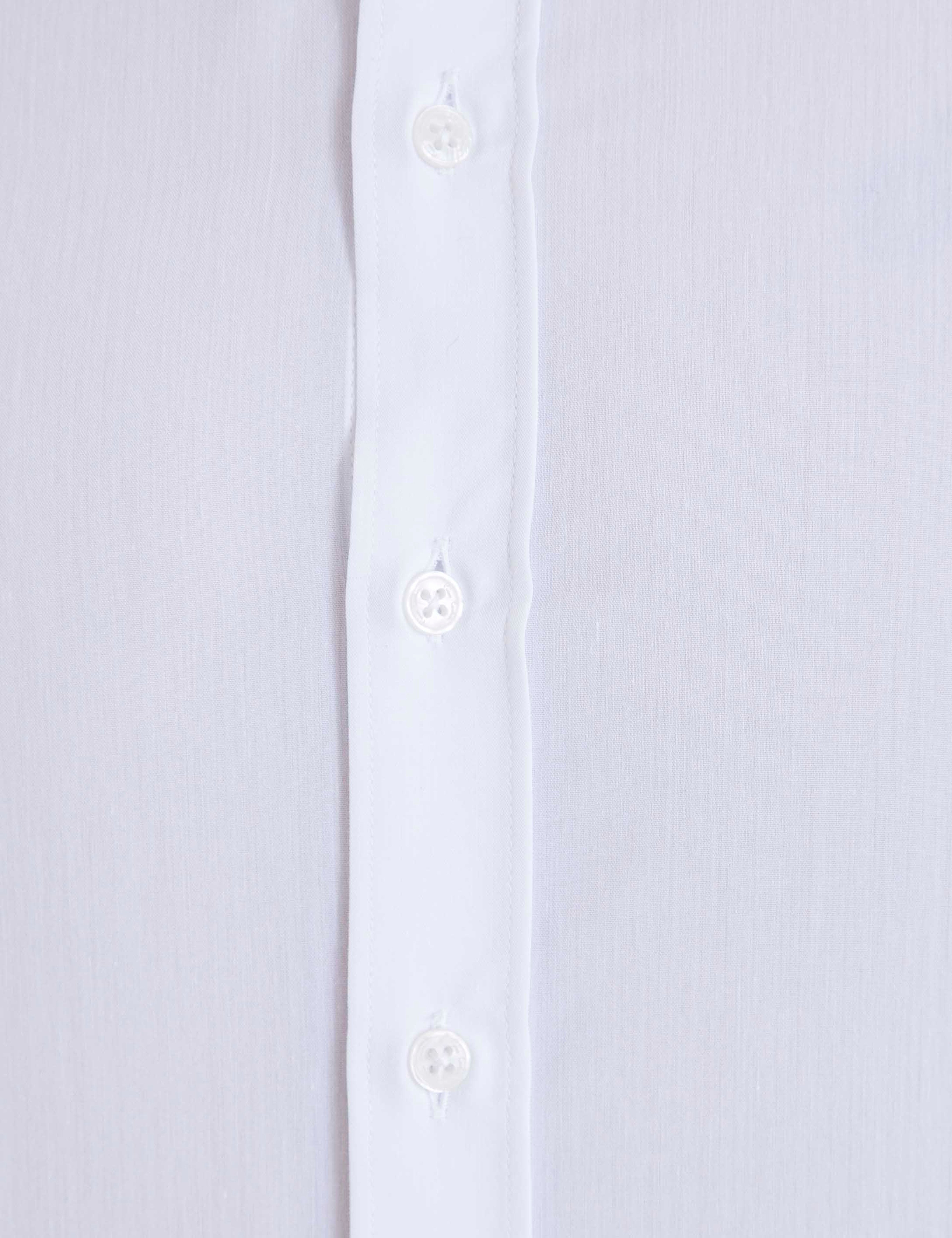Beyaz Slim Fit Basic Gömlek - Image 6
