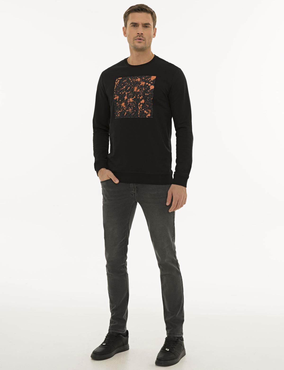 Siyah Standart Fit Sweatshirt - 50235419009