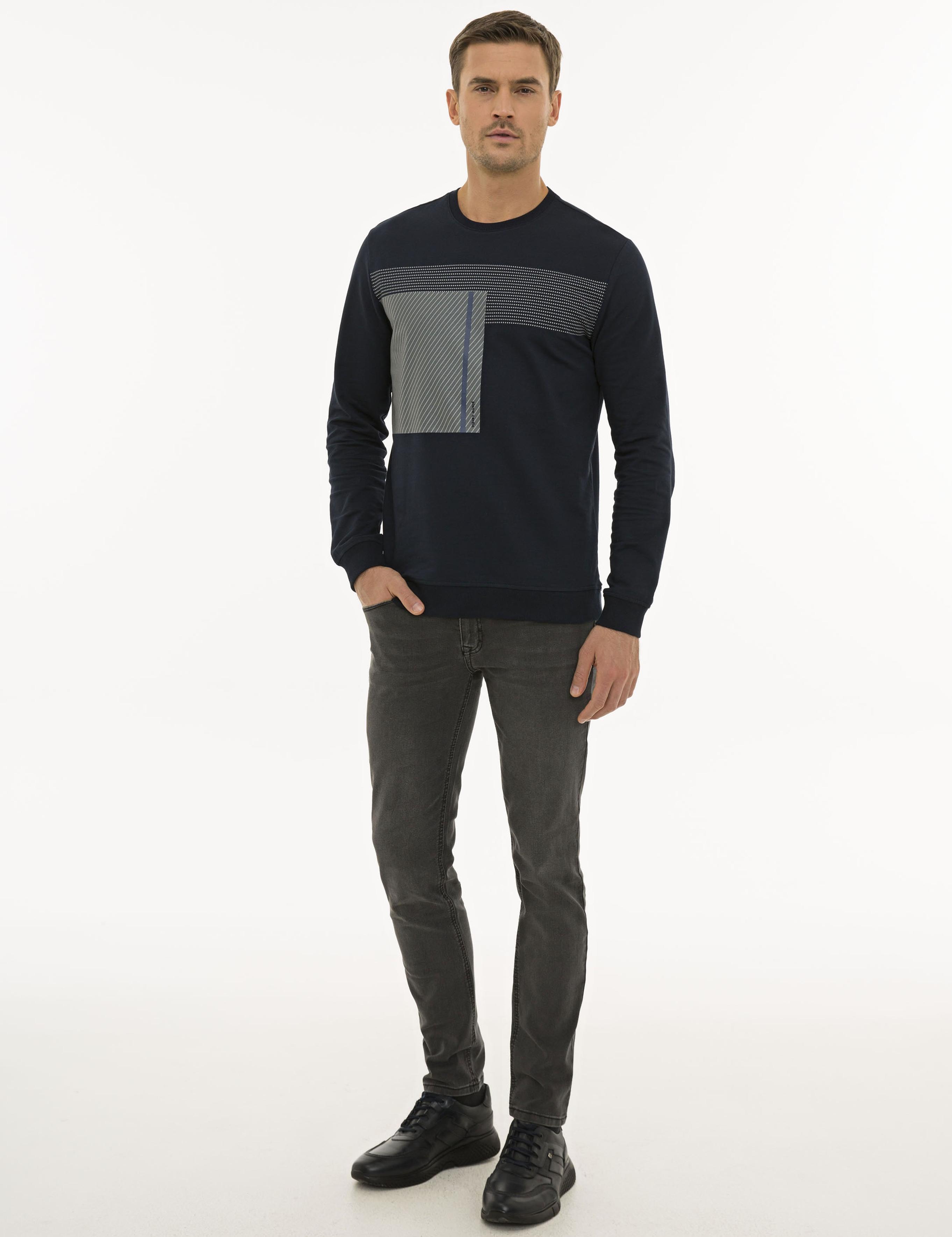 Lacivert Standart Fit Sweatshirt