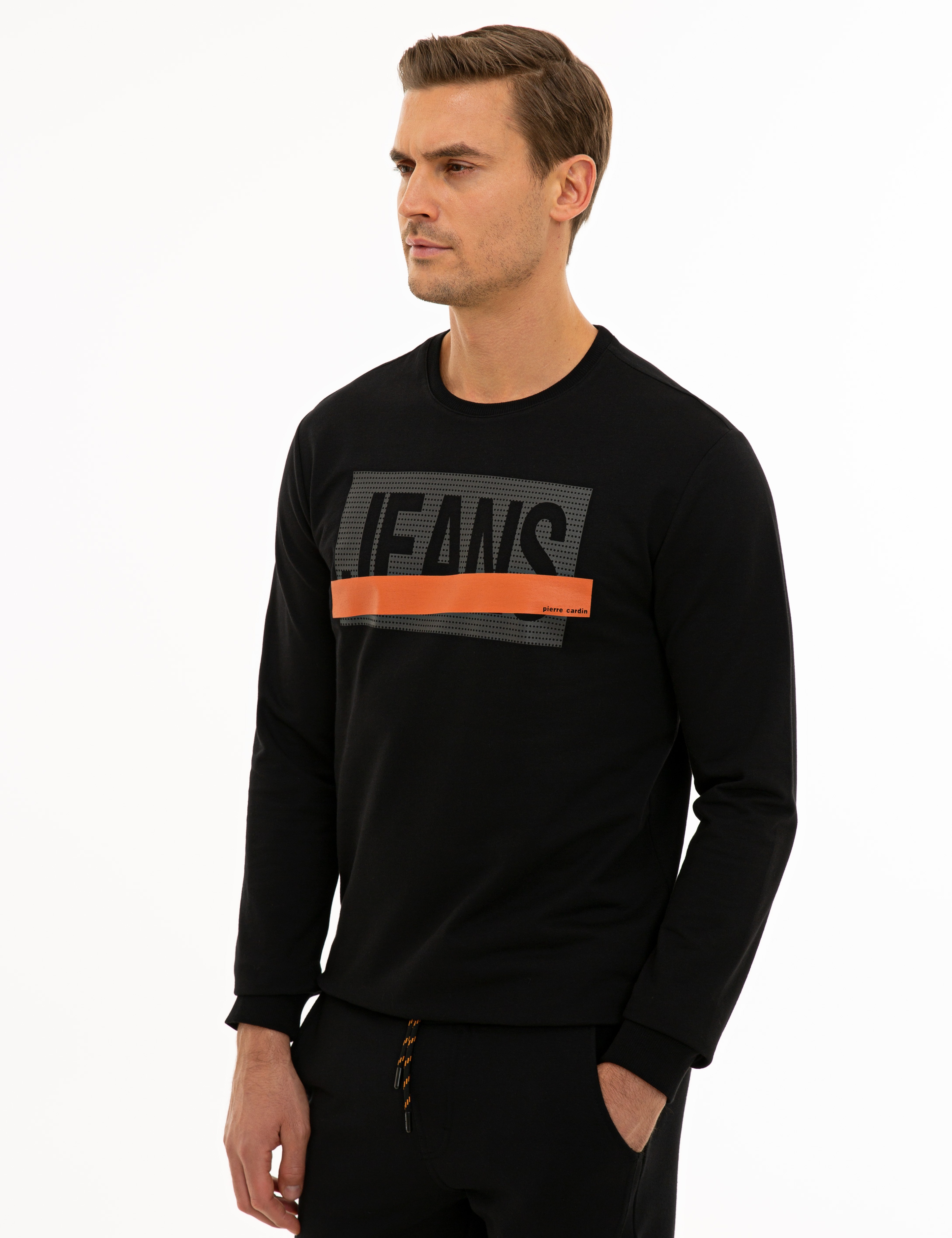 Siyah Standart Fit Sweatshirt - Image 3