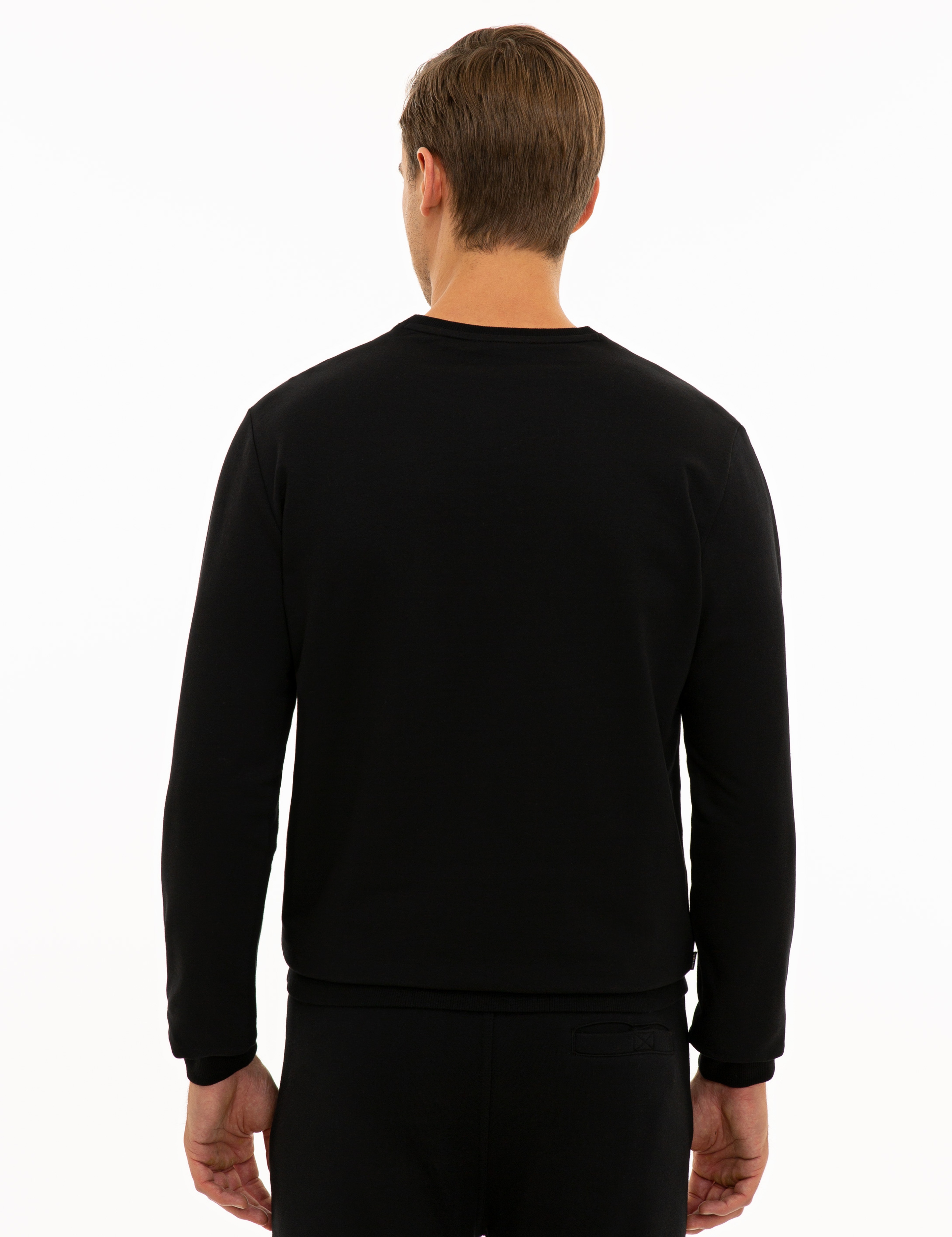 Siyah Standart Fit Sweatshirt - Image 4