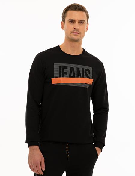 Siyah Standart Fit Sweatshirt - 50235439012