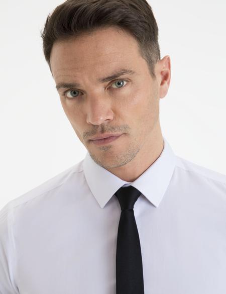 Beyaz Slim Fit Uzun Kollu Basic Gömlek - 50227788001