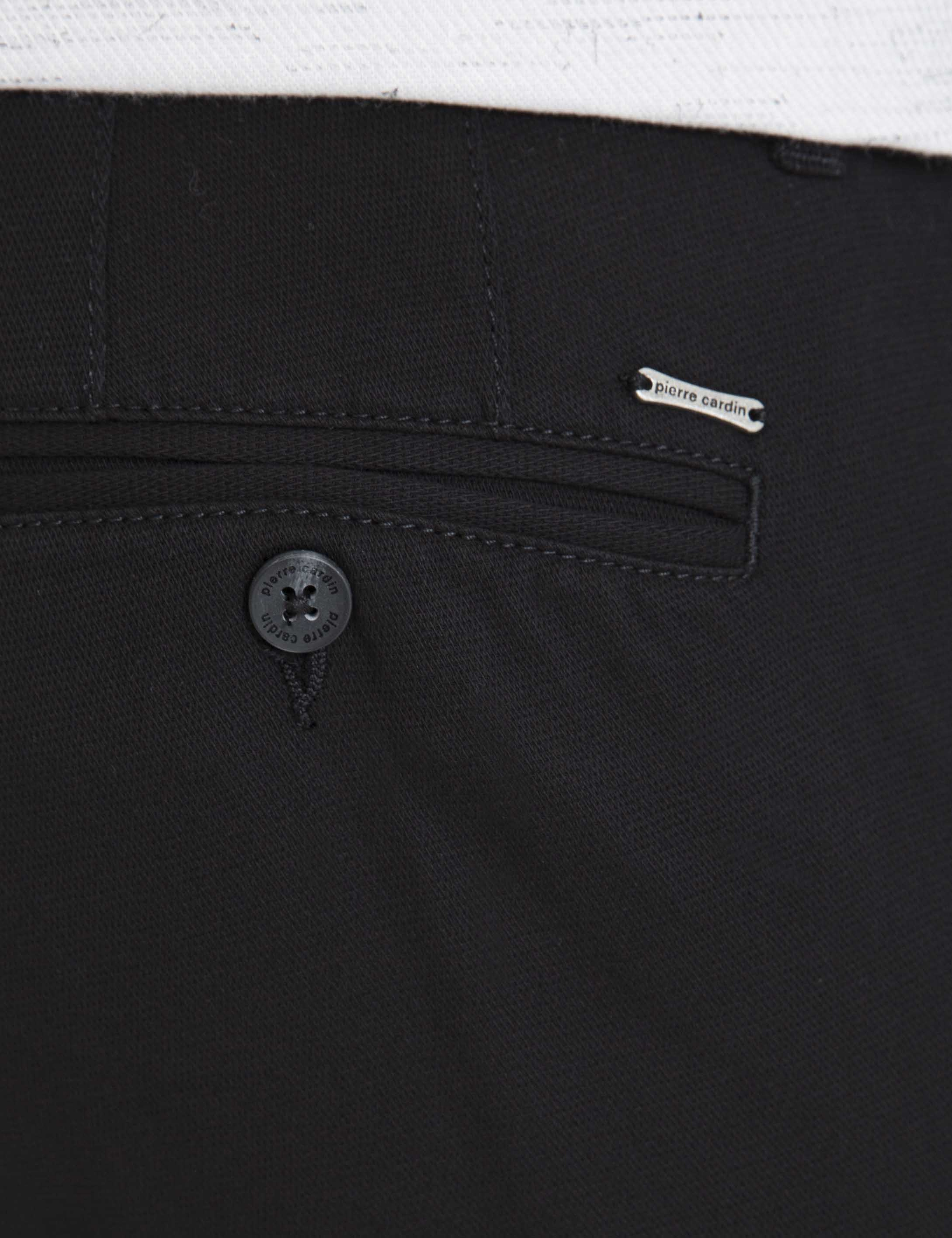 Siyah Slim Fit Chino Pantolon - Image 4