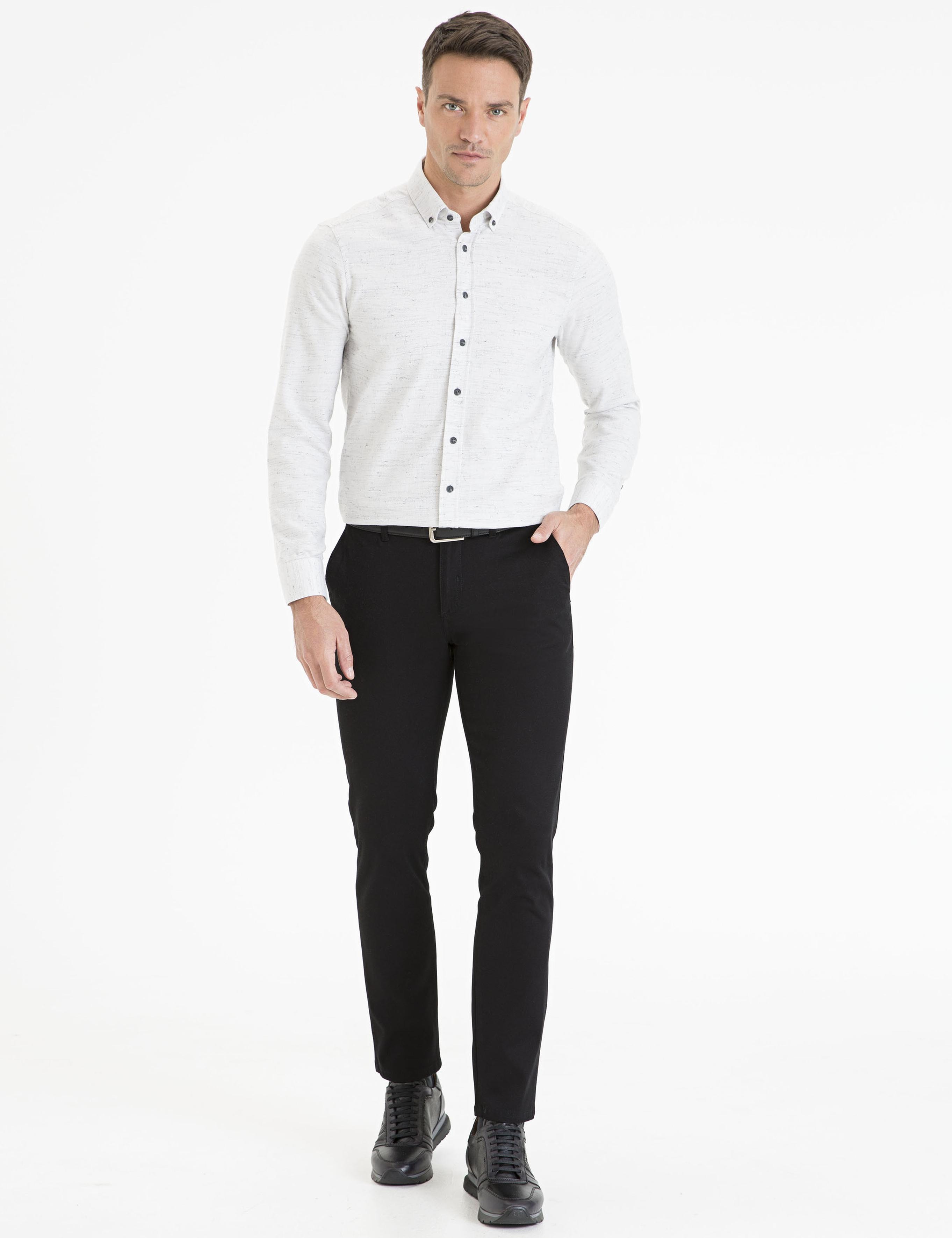 Siyah Slim Fit Chino Pantolon