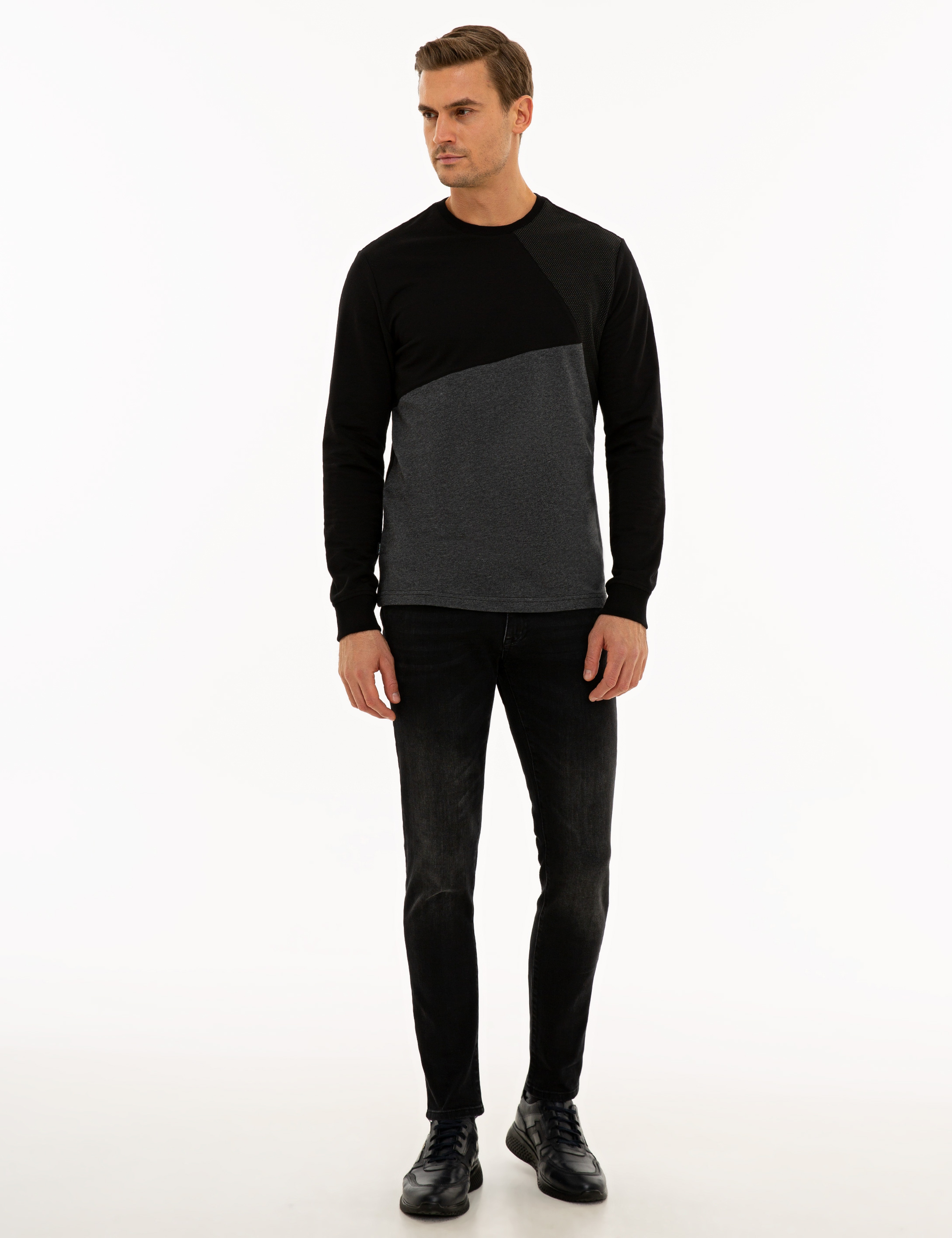 Siyah Regular Fit Sweatshirt - Image 5