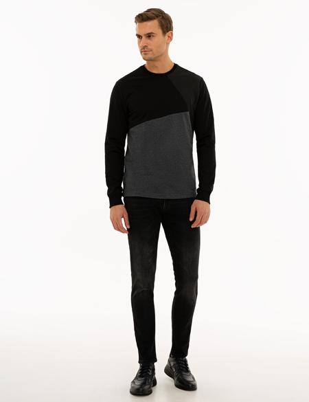 Siyah Regular Fit Sweatshirt - 50235437002