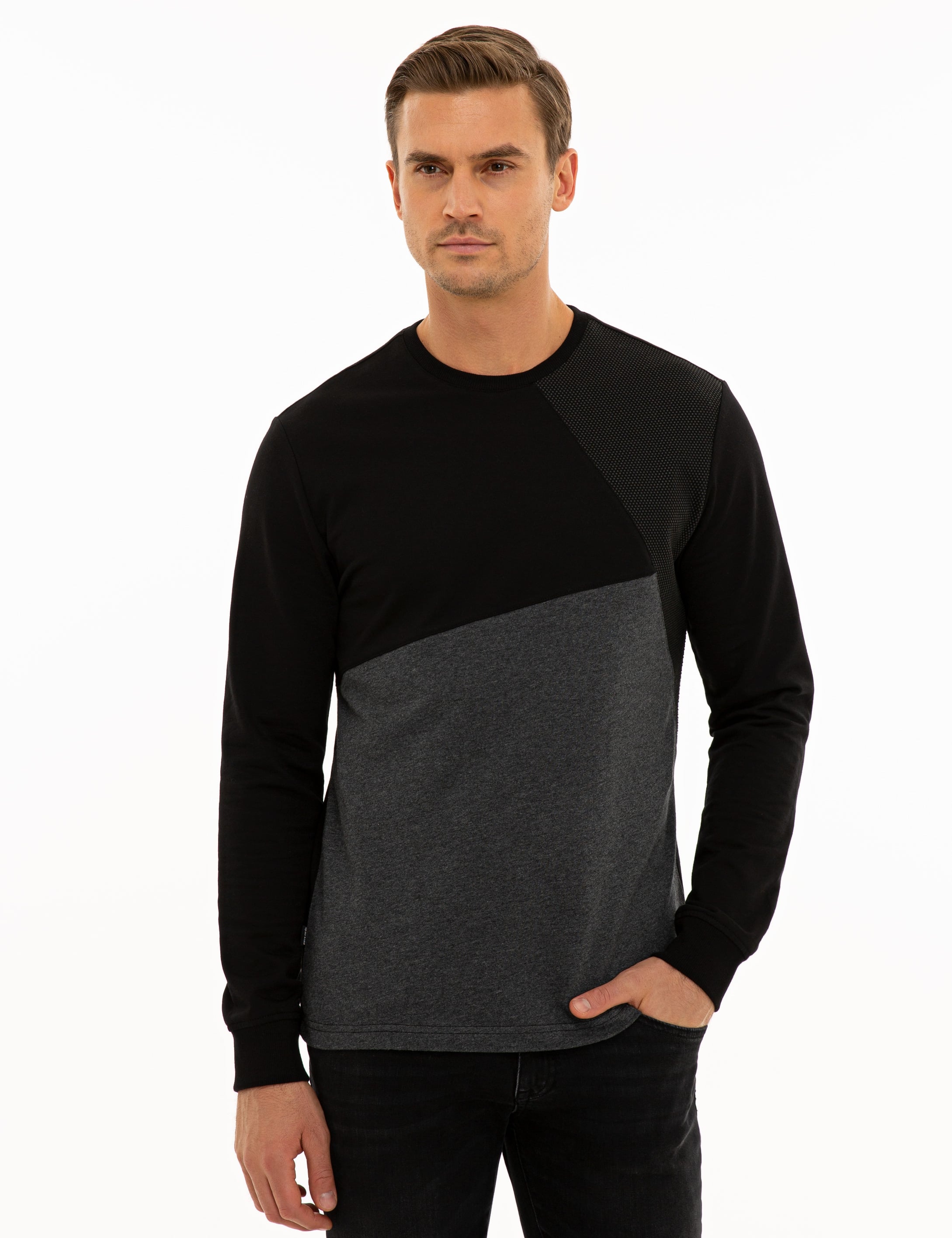 Siyah Regular Fit Sweatshirt