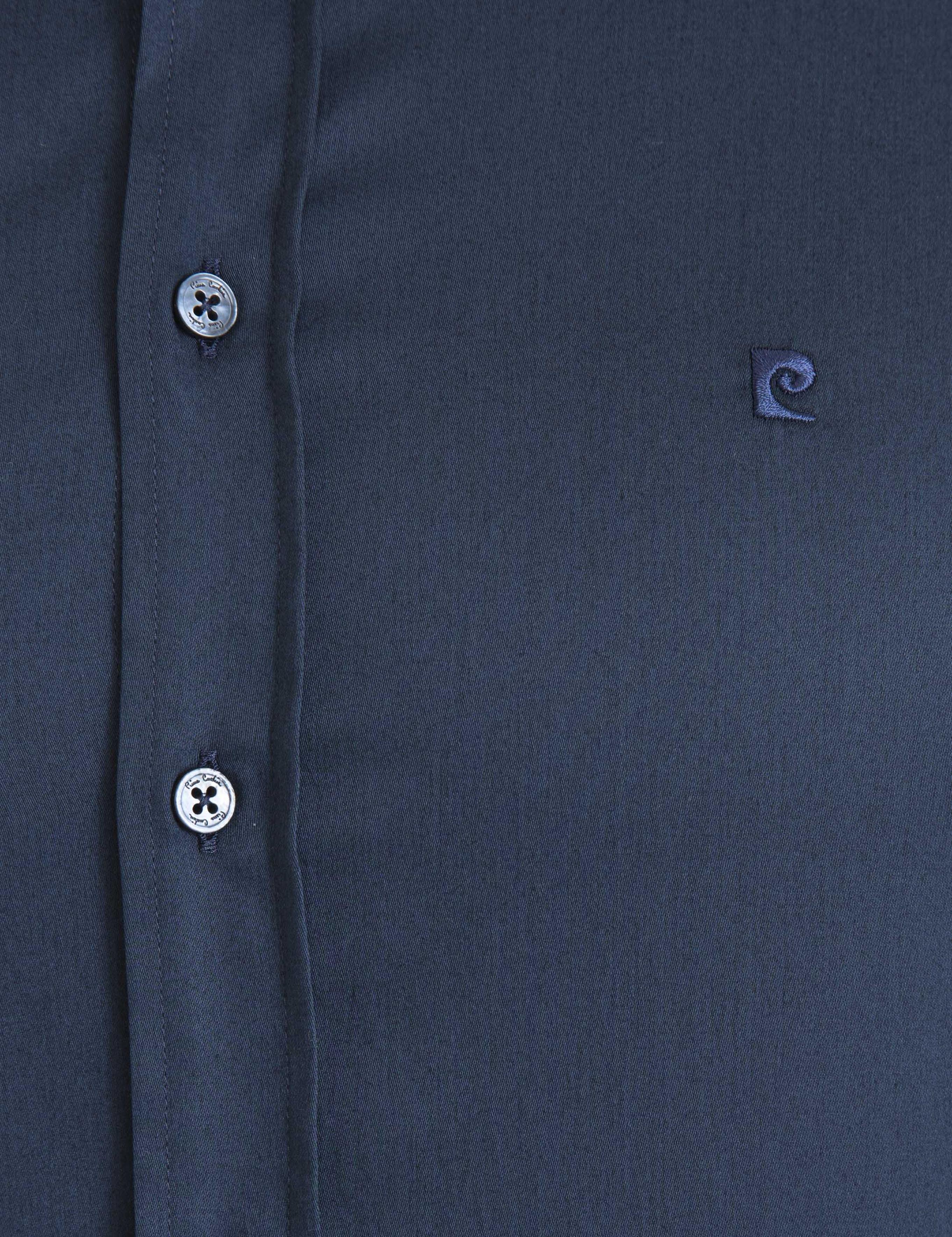 Lacivert Slim Fit Uzun Kollu Basic Gömlek