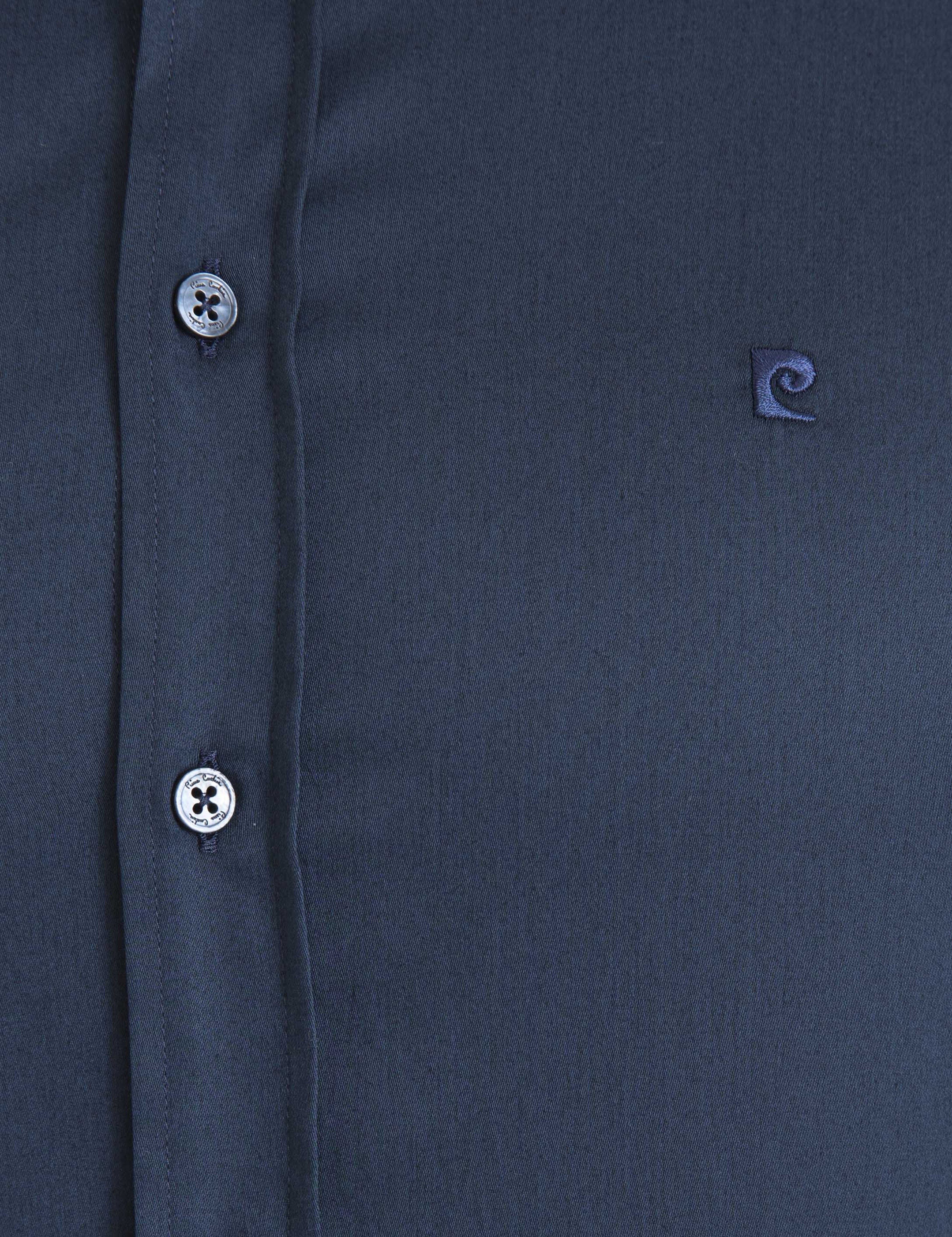 Lacivert Slim Fit Uzun Kollu Basic Gömlek