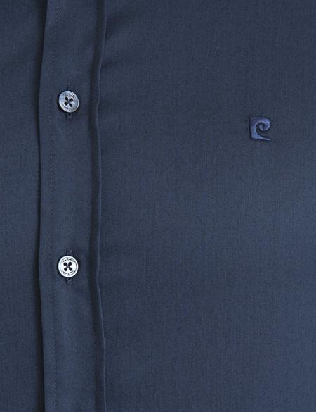 Lacivert Slim Fit Uzun Kollu Basic Gömlek - 50223100028
