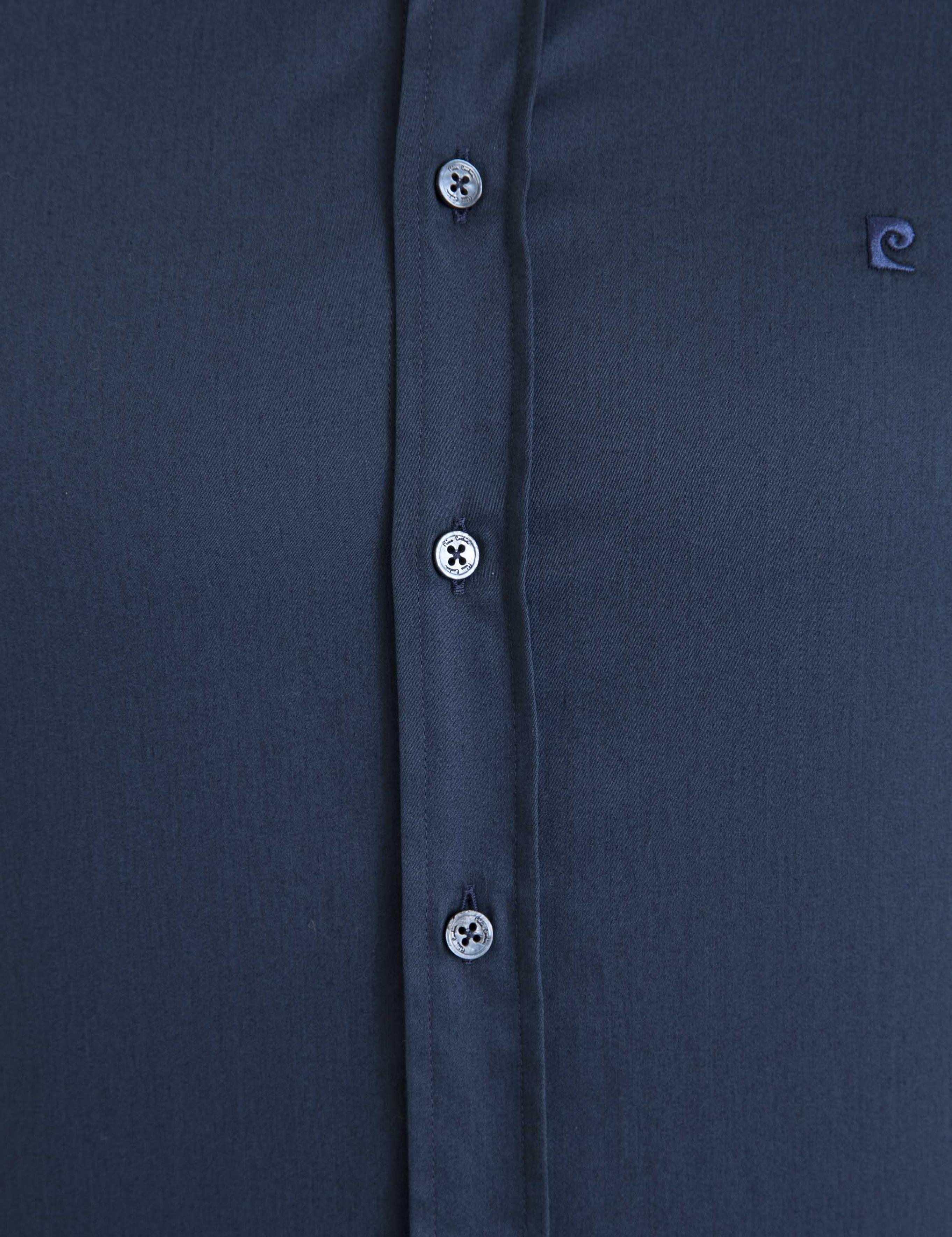 Lacivert Slim Fit Uzun Kollu Basic Gömlek