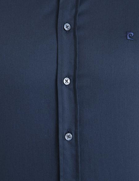 Lacivert Slim Fit Uzun Kollu Basic Gömlek - 50223100028