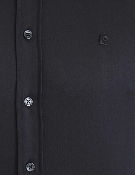 Siyah Slim Fit Uzun Kollu Basic Gömlek - 50223100014