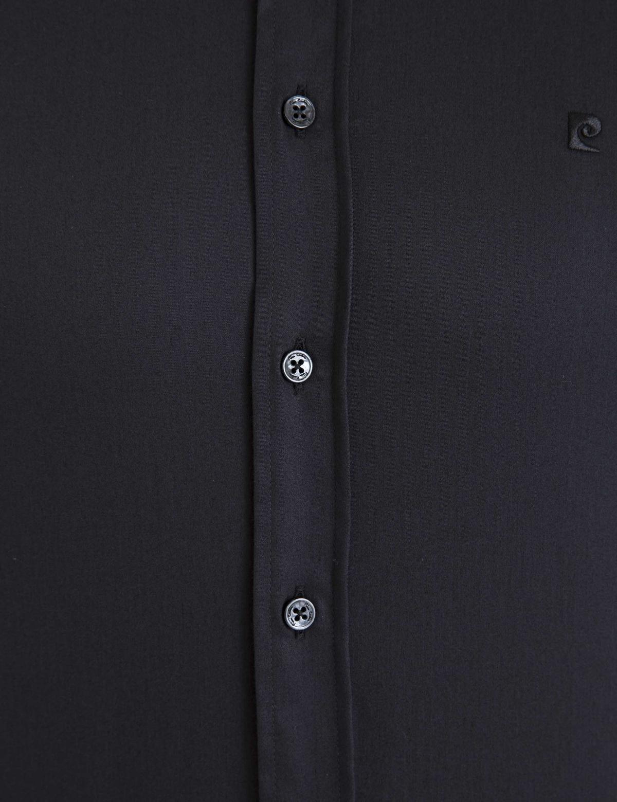 Siyah Slim Fit Uzun Kollu Basic Gömlek - 50223100014