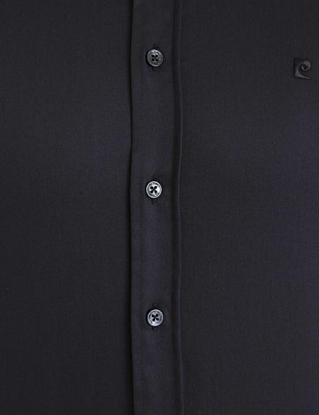 Siyah Slim Fit Uzun Kollu Basic Gömlek - 50223100014