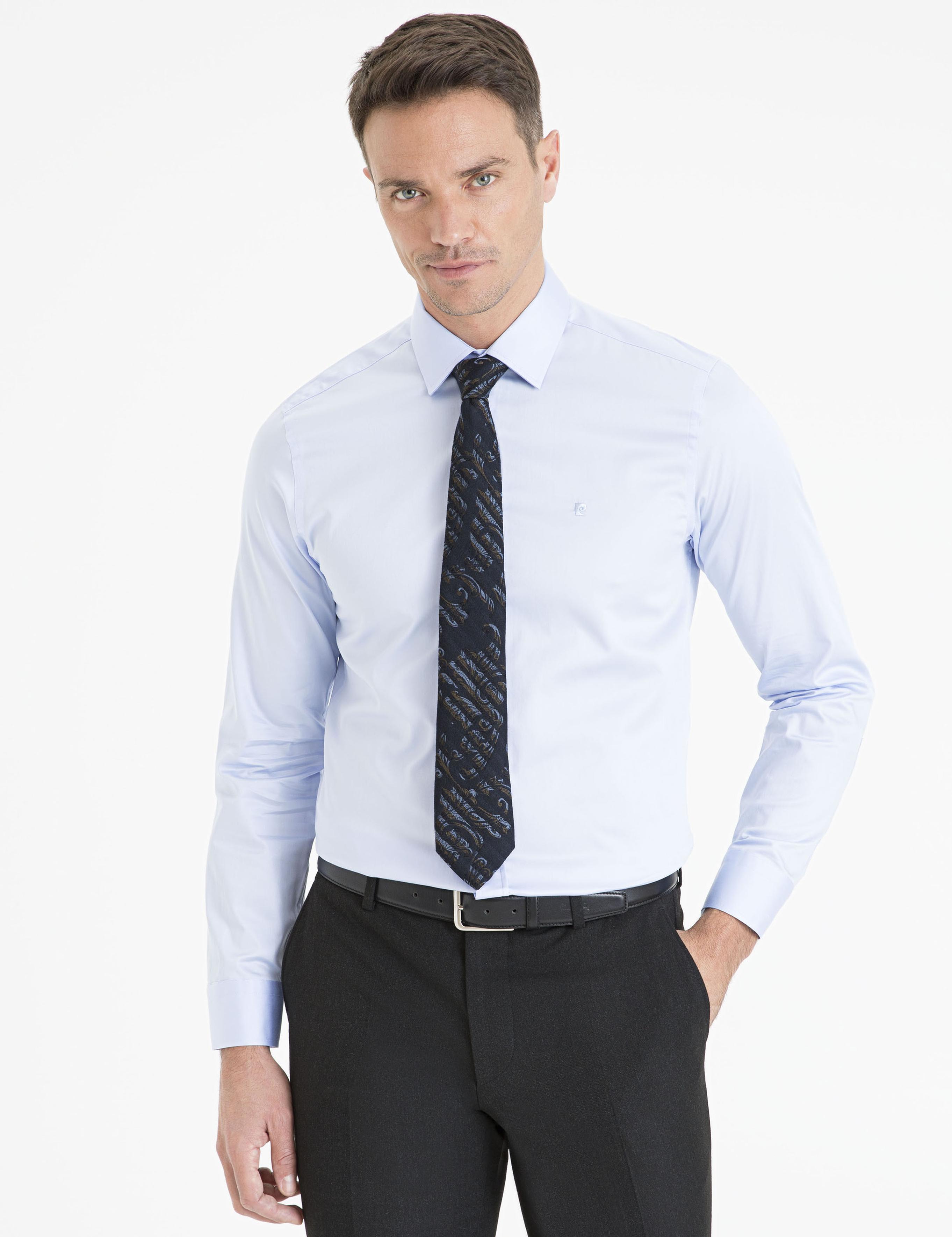 Koyu Mavi Slim Fit Basic Gömlek