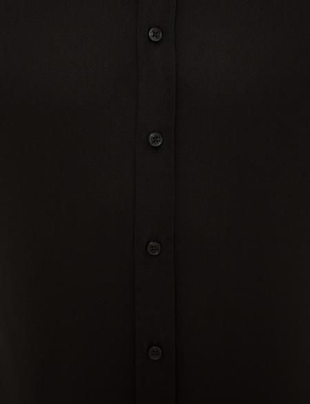 Siyah Slim Fit Uzun Kollu Gömlek - 50223124067