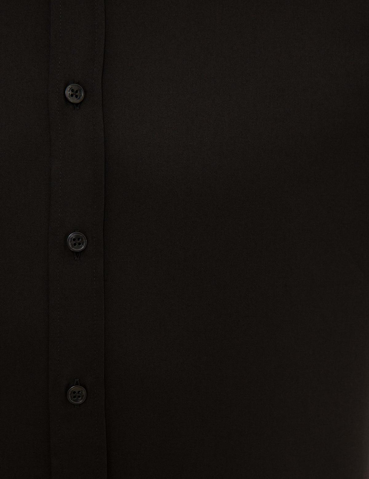 Siyah Slim Fit Uzun Kollu Gömlek - 50223124067