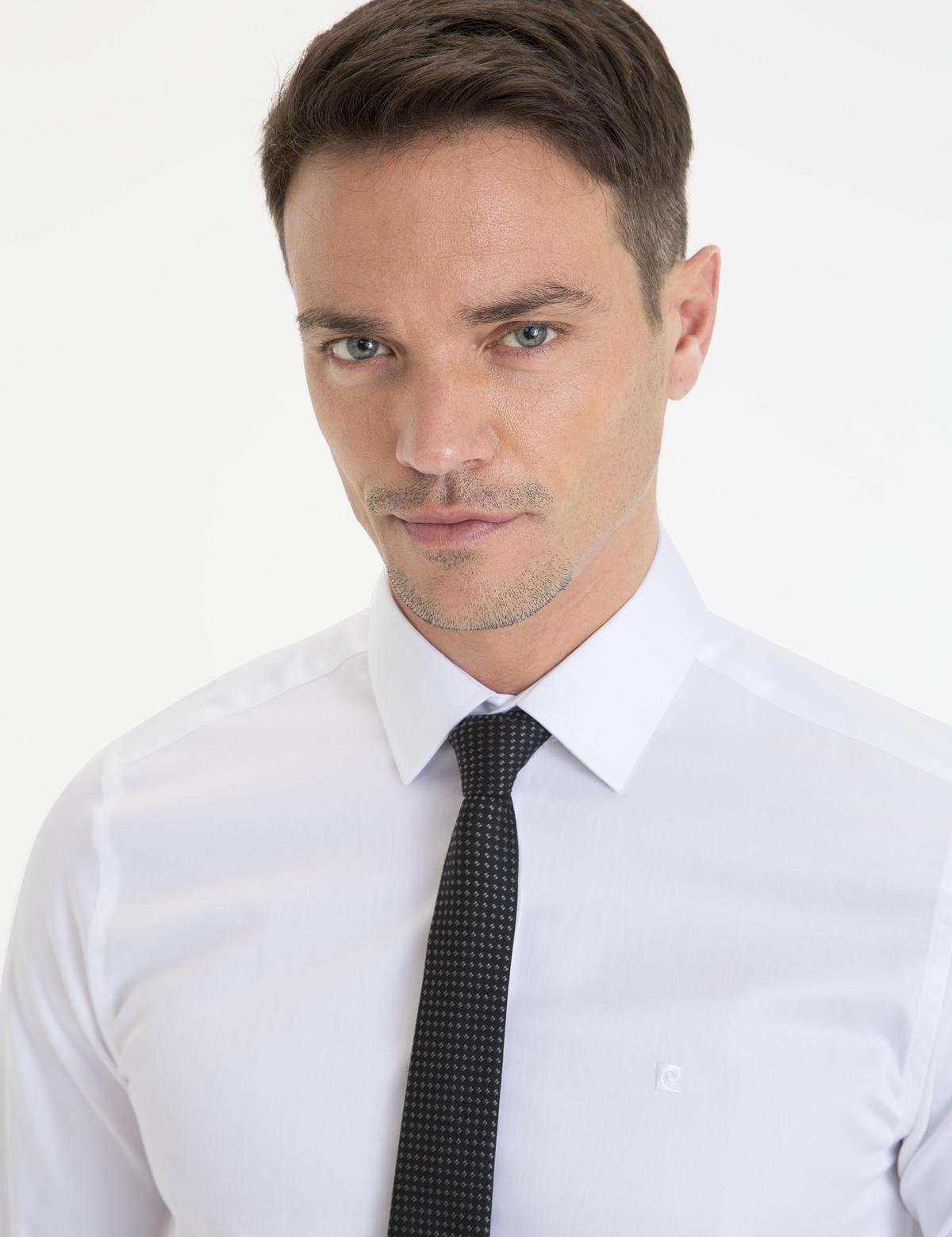 Beyaz Slim Fit Uzun Kollu Basic Gömlek - 50223100019