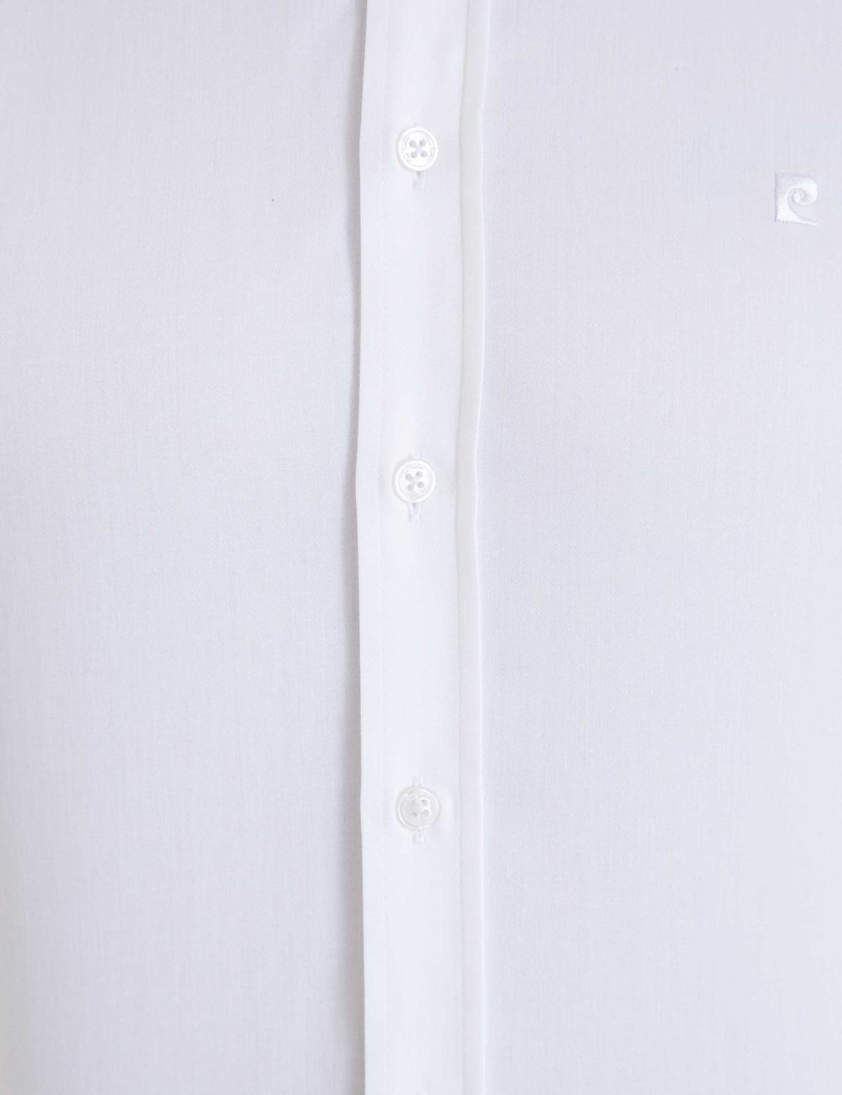 Beyaz Slim Fit Uzun Kollu Basic Gömlek - 50223100019