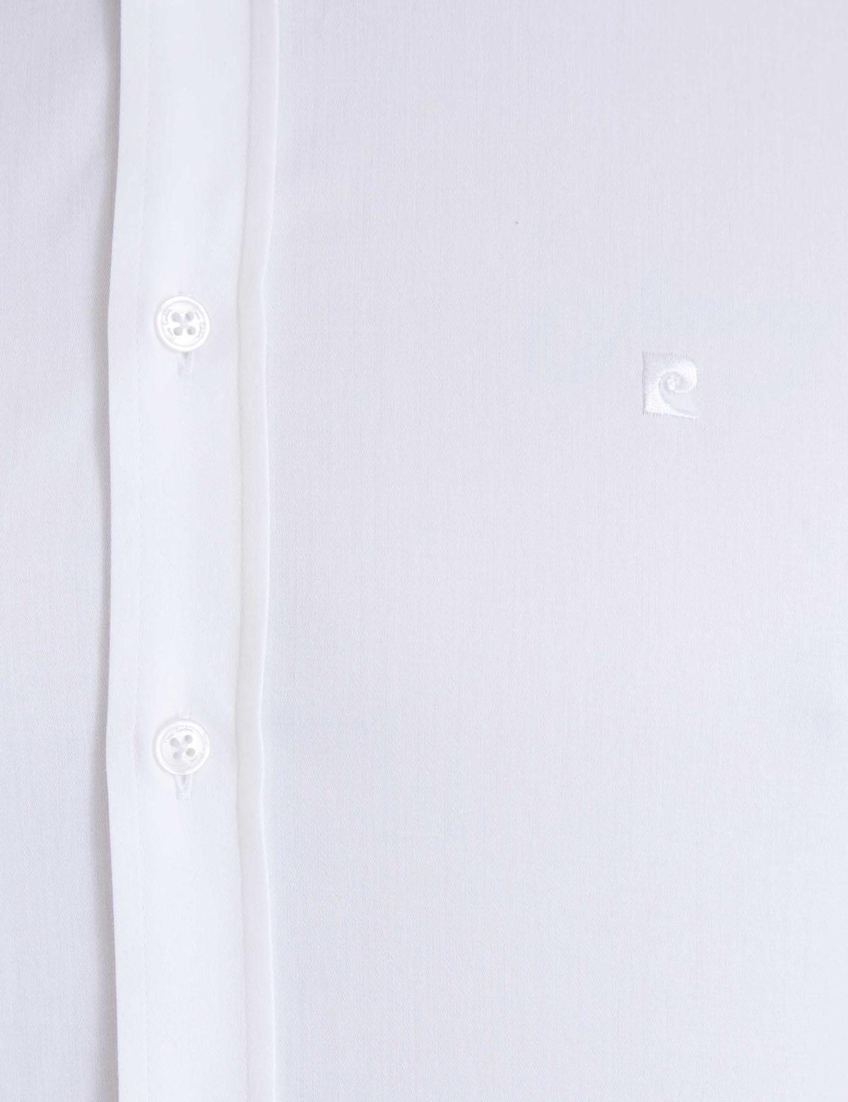 Beyaz Slim Fit Uzun Kollu Basic Gömlek - 50223100019