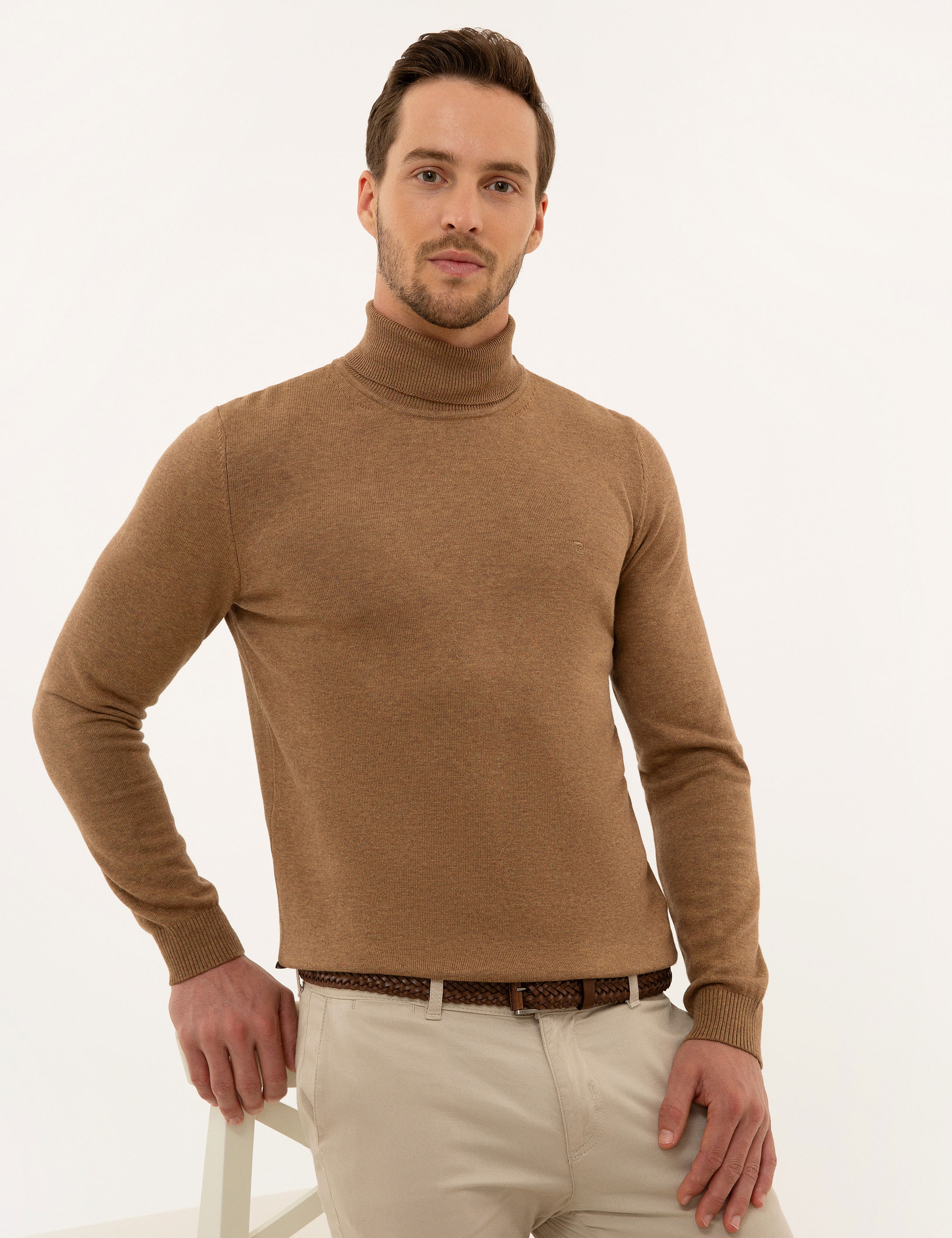 Camel Melanj Slim Fit Basic Kazak - Image 1