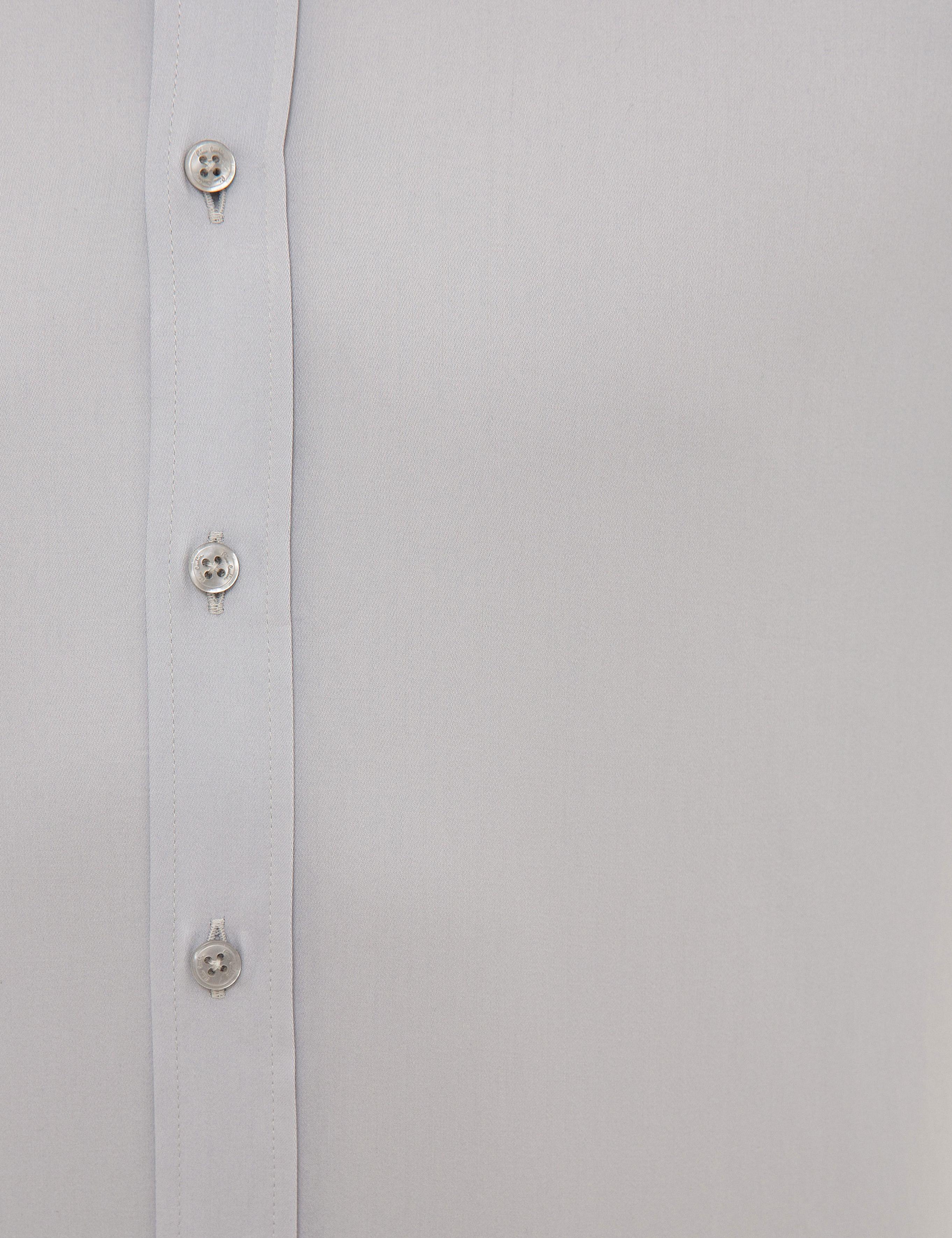 Gri Slim Fit Uzun Kollu Gömlek