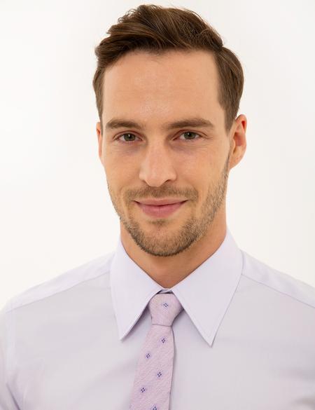 Lila Slim Fit Uzun Kollu Gömlek - 50223124058