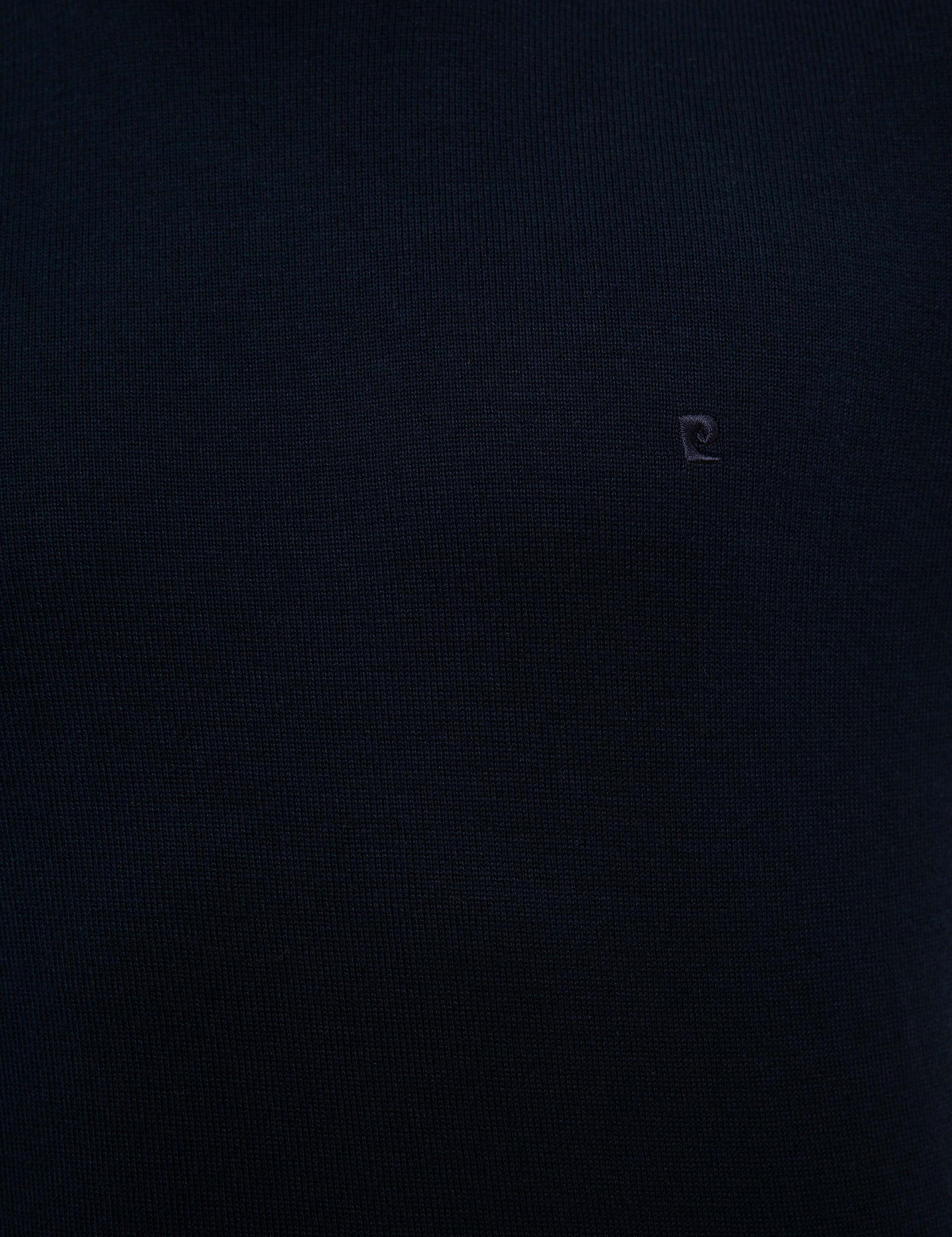 Lacivert Slim Fit Yarım Balıkçı Yaka Basic Triko Kazak