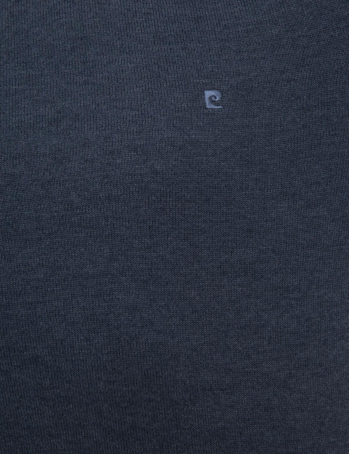 İndigo Melanj Slim Fit Balıkçı Yaka Basic Triko Kazak - 50227090206